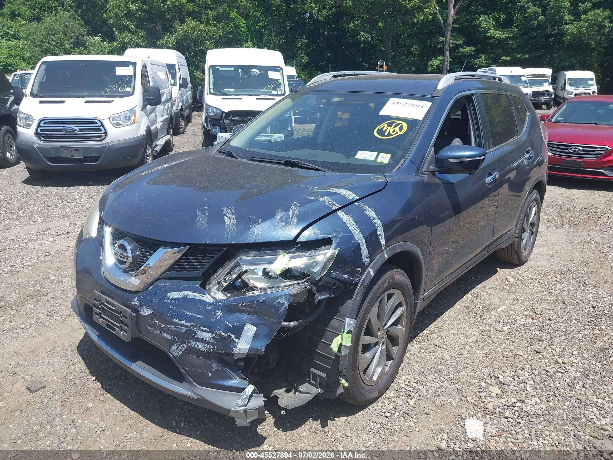 2015 Nissan Rogue Sl Blue vin: 5N1AT2MV7FC807521