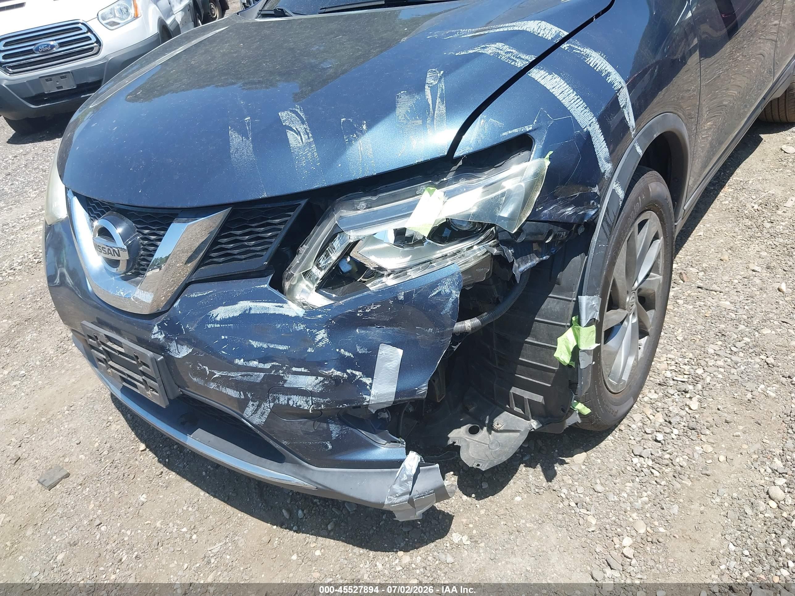 2015 Nissan Rogue Sl Blue vin: 5N1AT2MV7FC807521