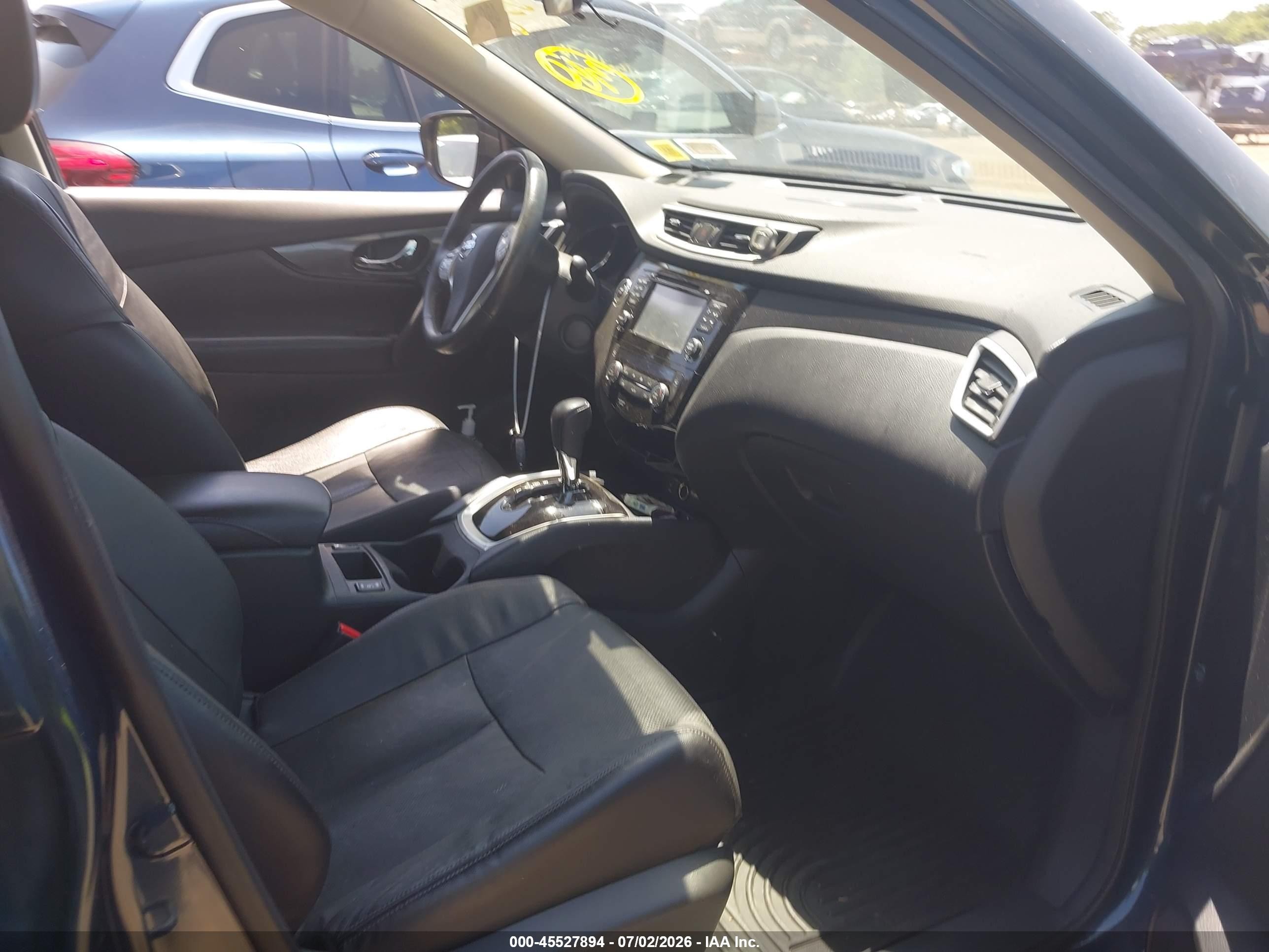 2015 Nissan Rogue Sl Blue vin: 5N1AT2MV7FC807521
