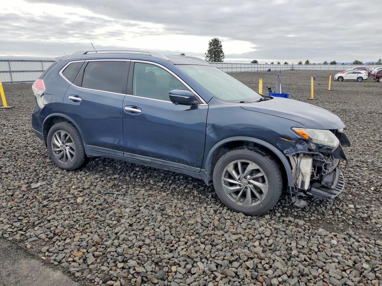 2015 Nissan Rogue Sl Blue vin: 5N1AT2MV7FC812248