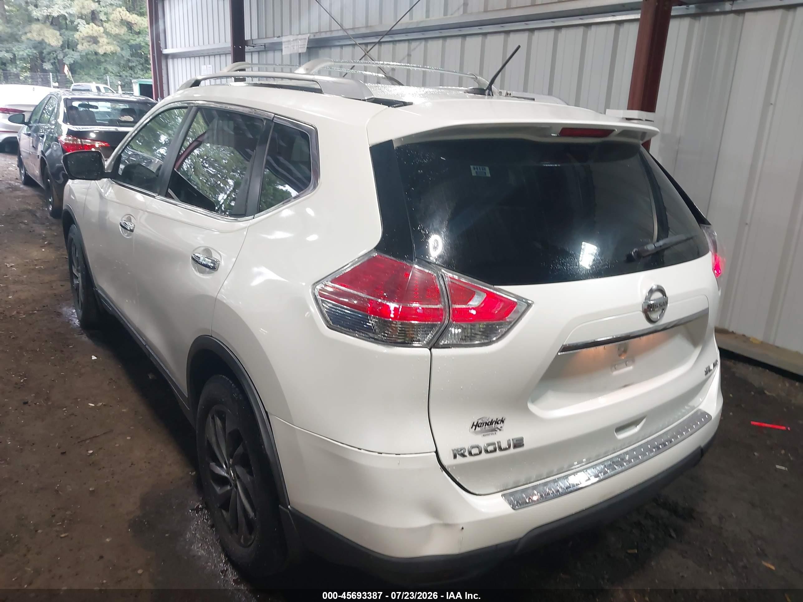 2015 Nissan Rogue Sl White vin: 5N1AT2MV7FC840308