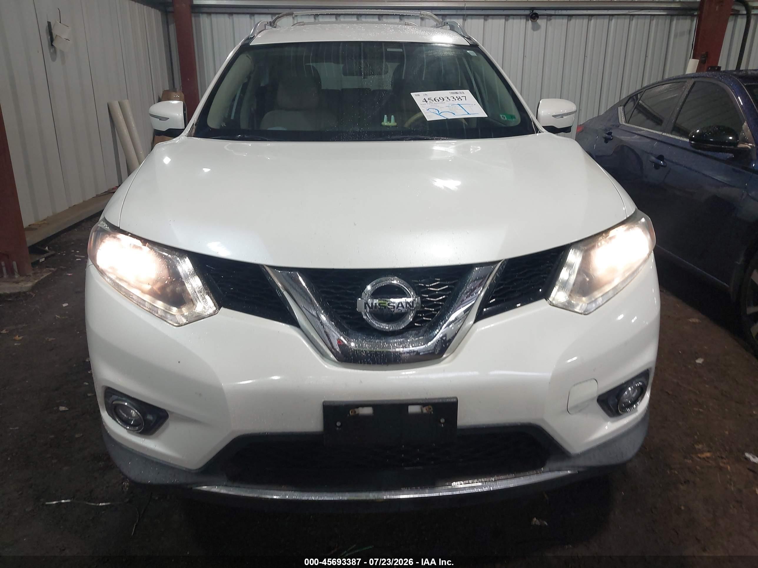 2015 Nissan Rogue Sl White vin: 5N1AT2MV7FC840308