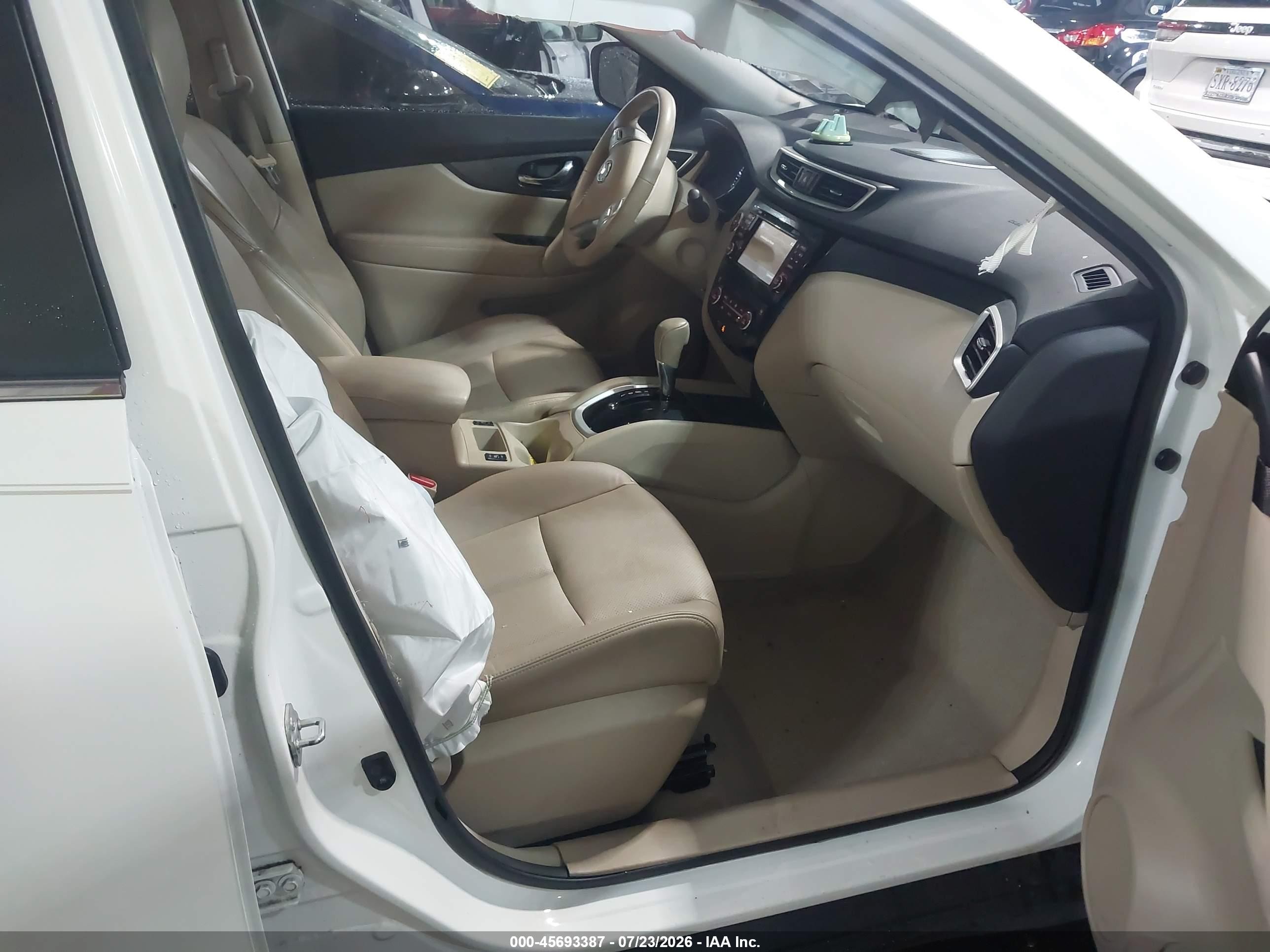 2015 Nissan Rogue Sl White vin: 5N1AT2MV7FC840308