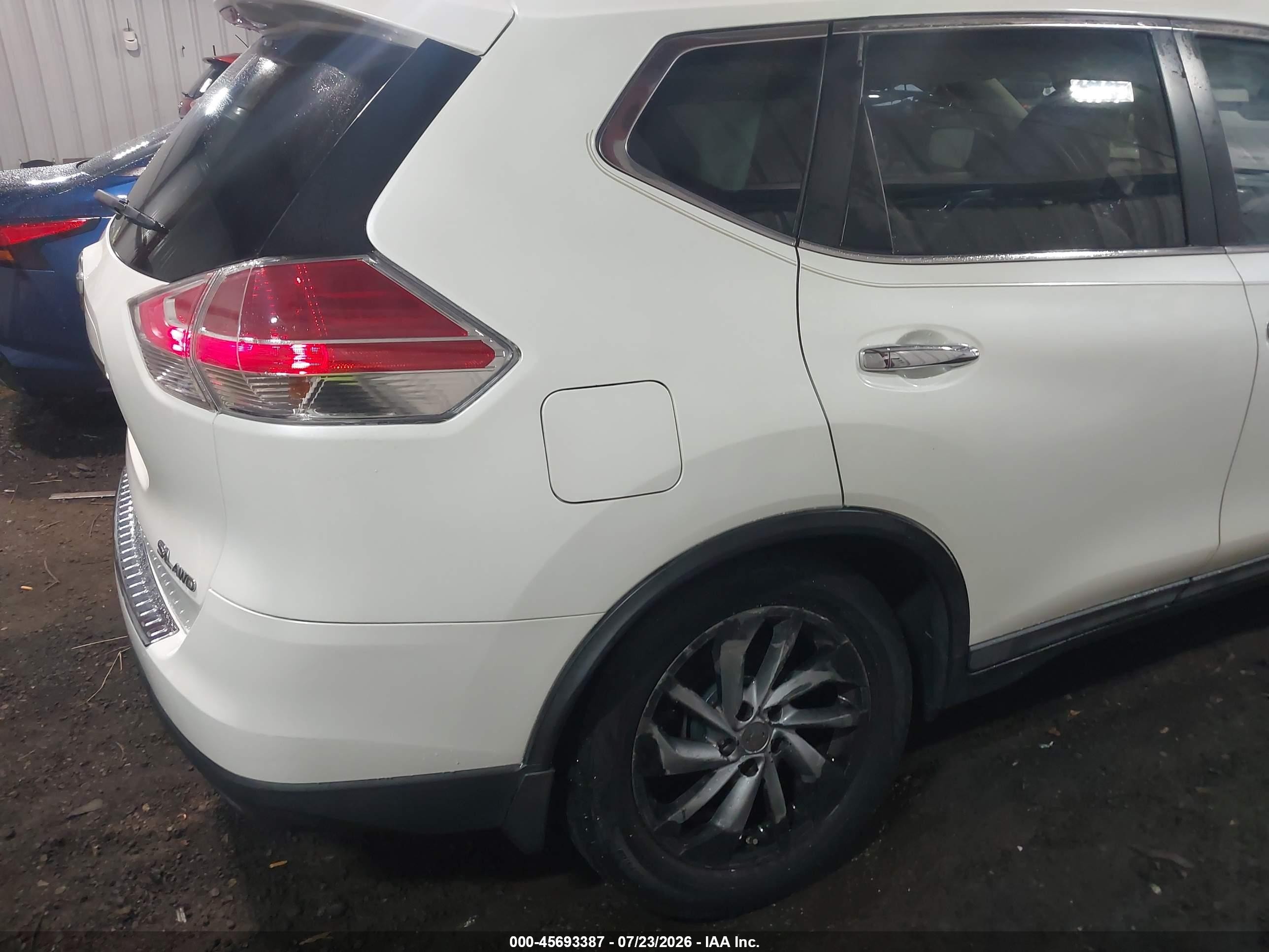 2015 Nissan Rogue Sl White vin: 5N1AT2MV7FC840308