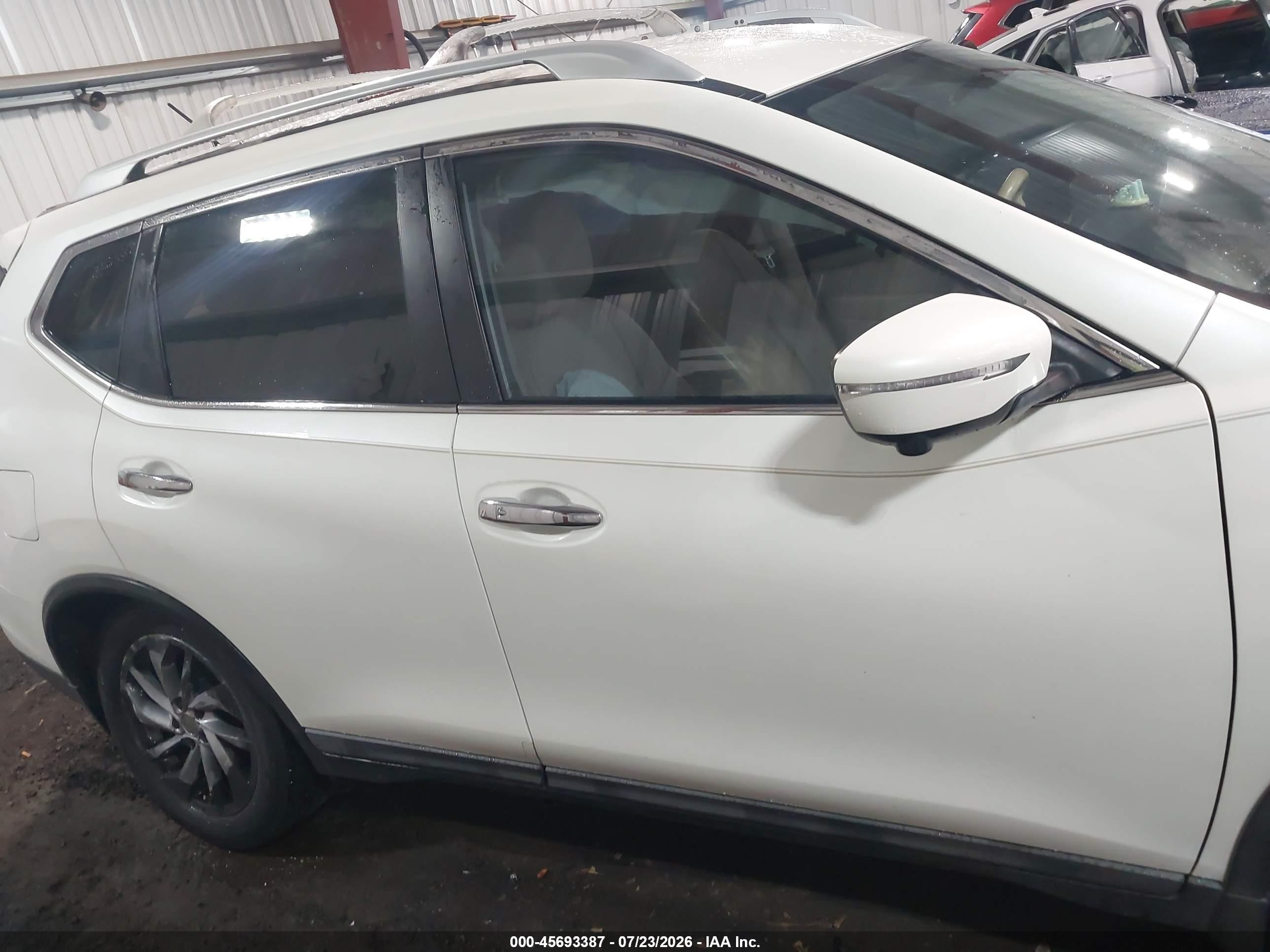 2015 Nissan Rogue Sl White vin: 5N1AT2MV7FC840308