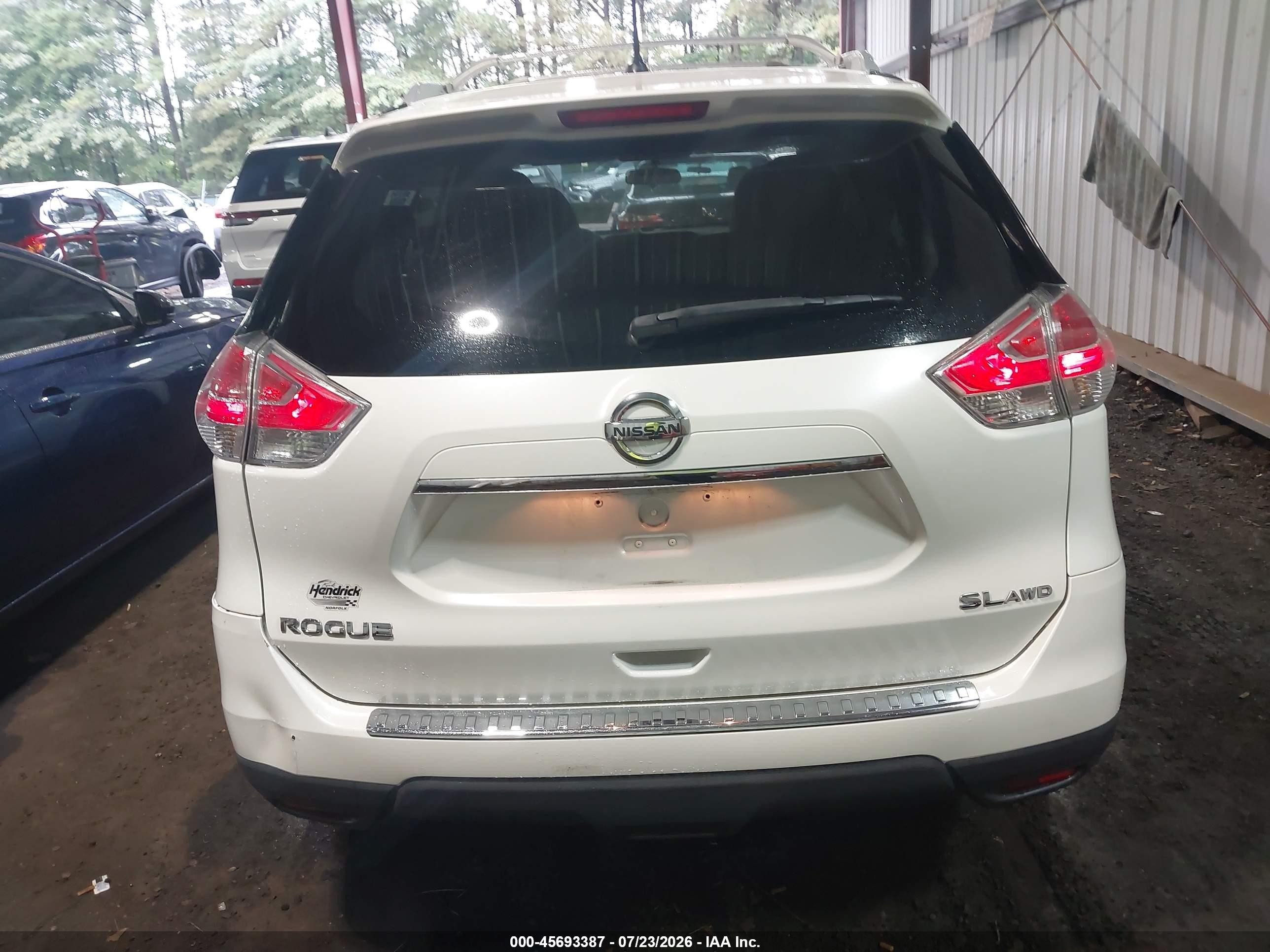 2015 Nissan Rogue Sl White vin: 5N1AT2MV7FC840308