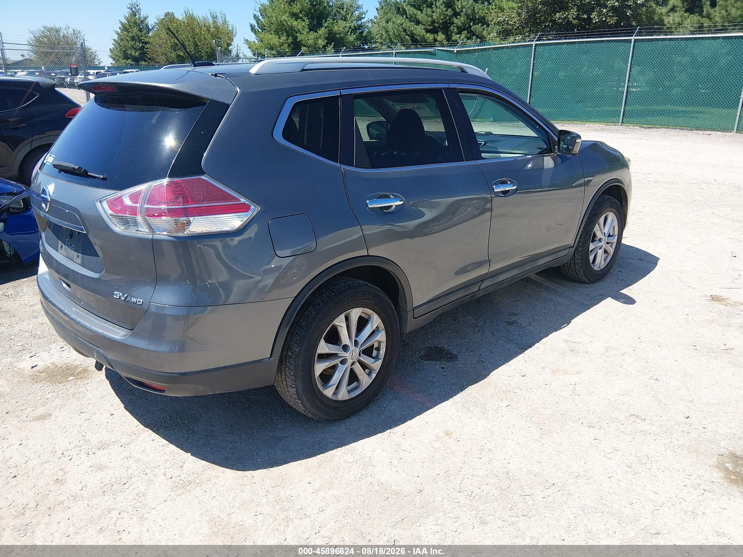 2015 Nissan Rogue Sv Gray vin: 5N1AT2MV7FC842771