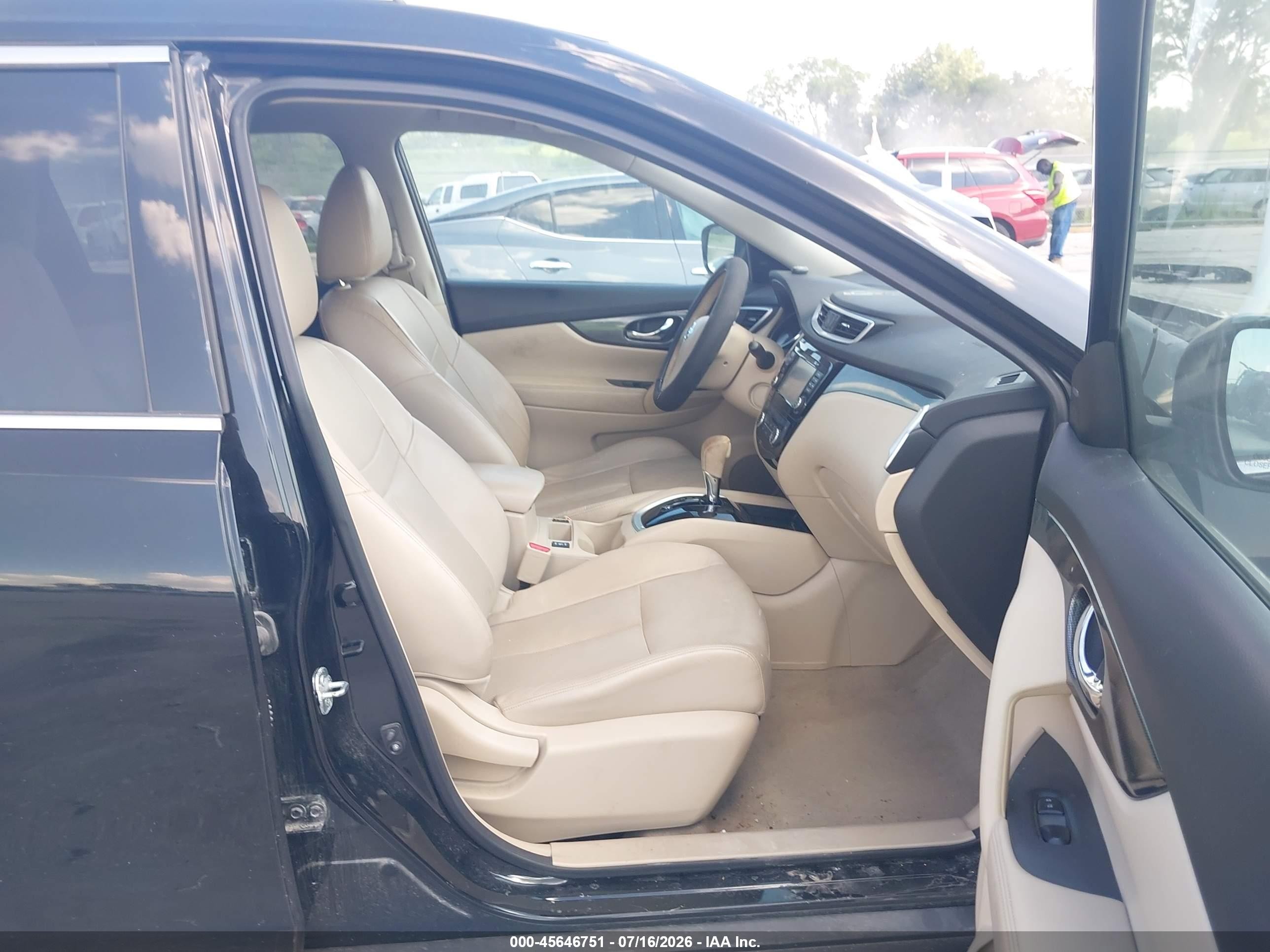 2015 Nissan Rogue Sl Black vin: 5N1AT2MV7FC862616