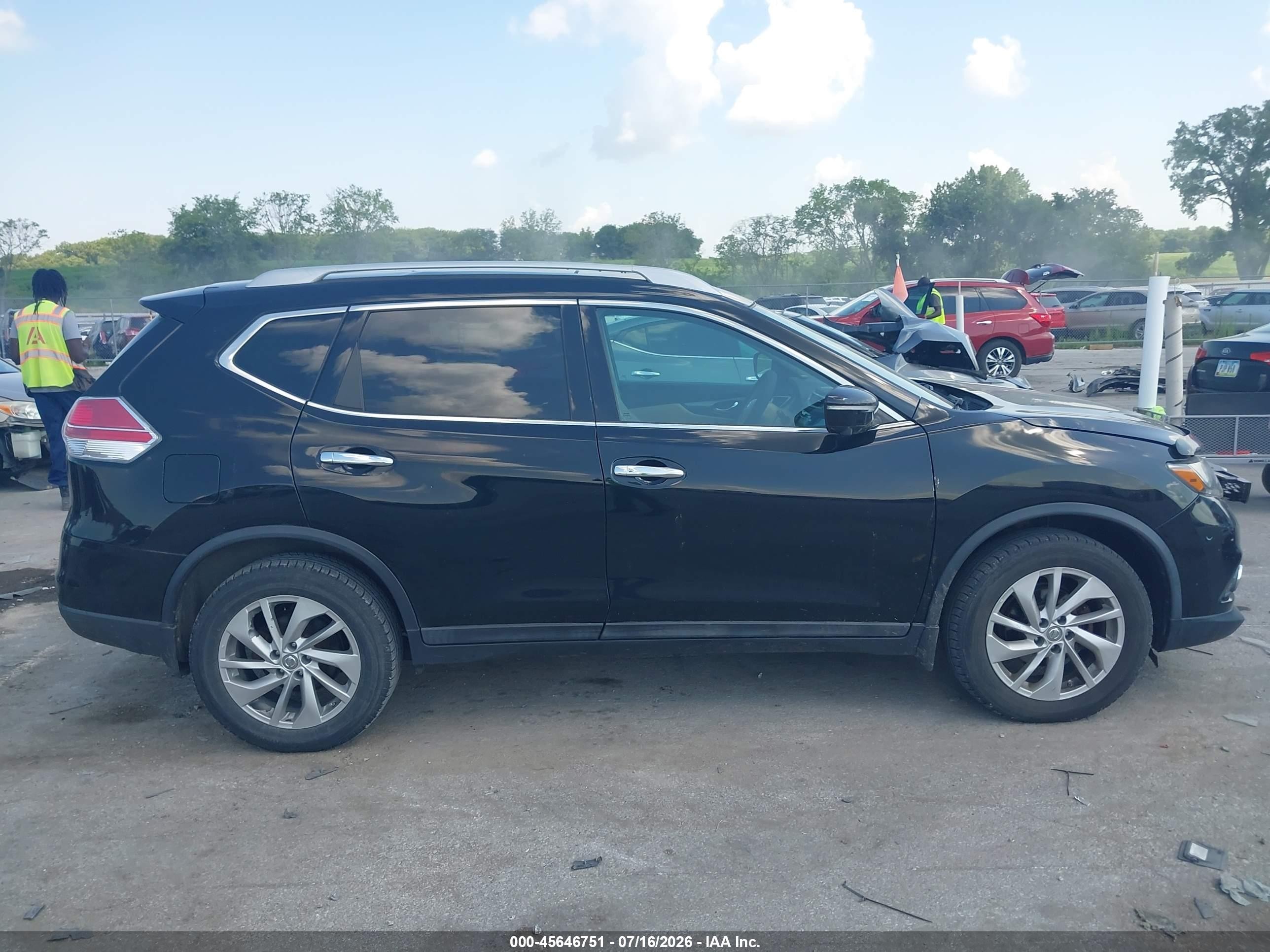 2015 Nissan Rogue Sl Black vin: 5N1AT2MV7FC862616