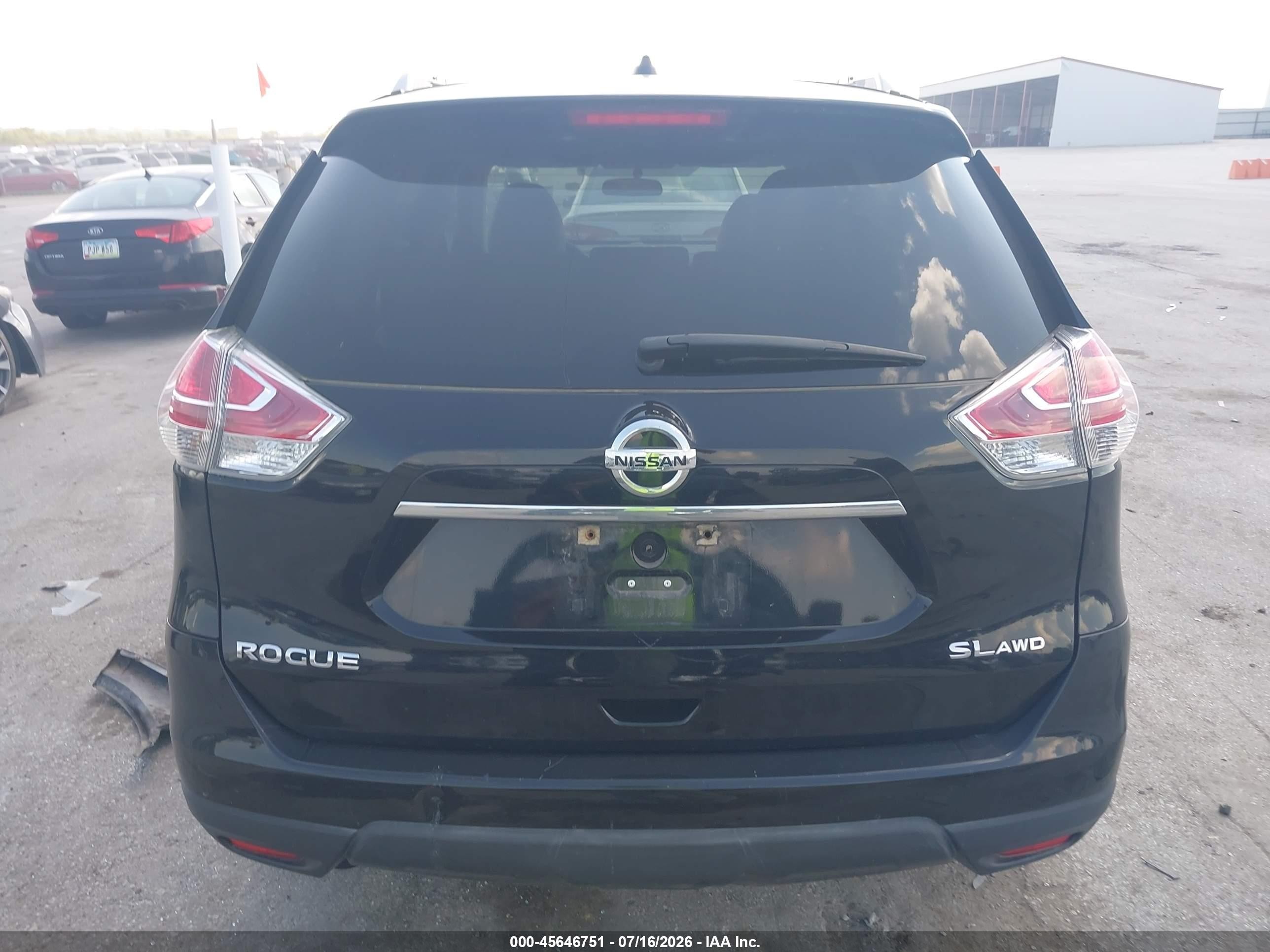 2015 Nissan Rogue Sl Black vin: 5N1AT2MV7FC862616