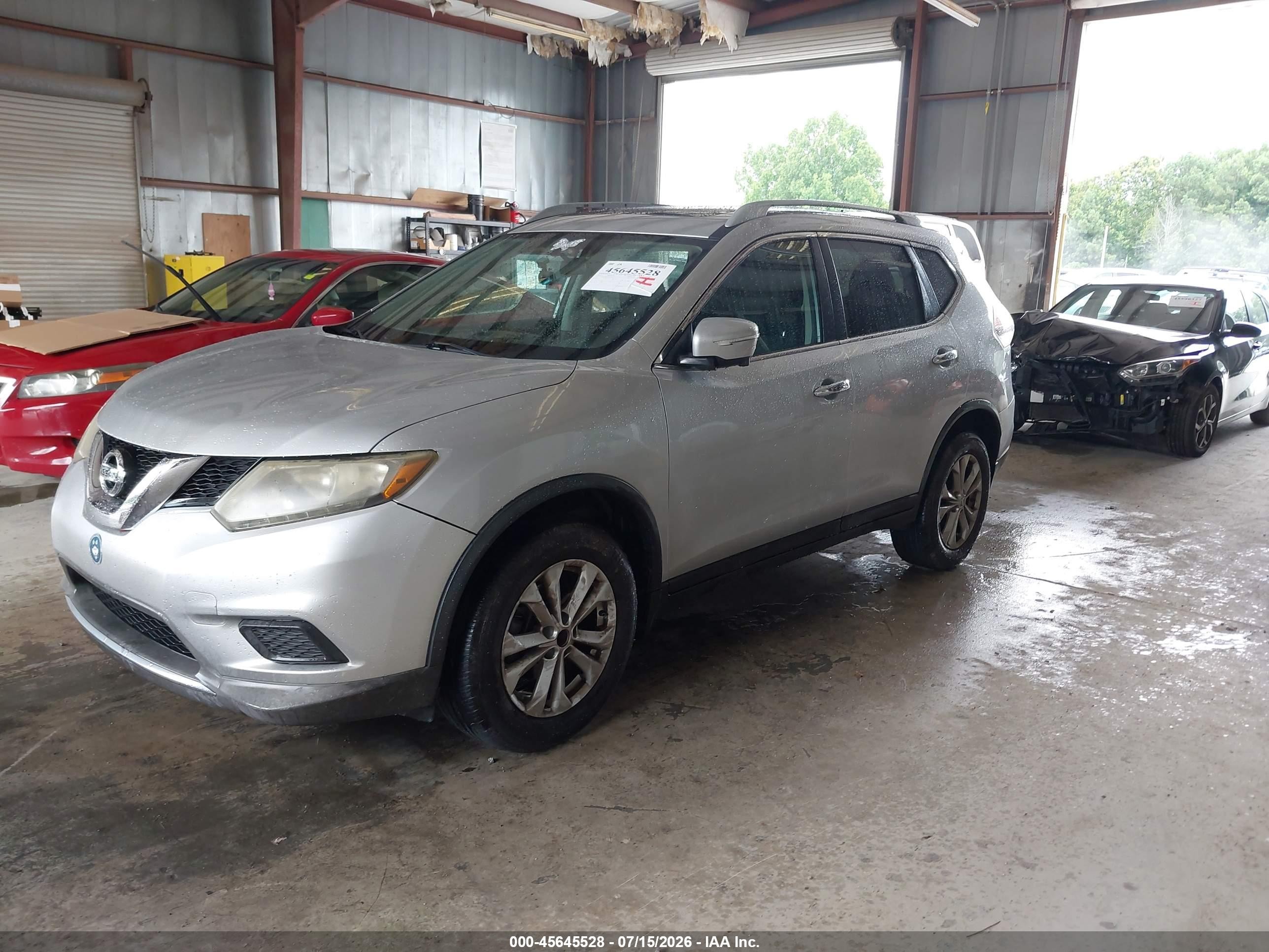 2015 Nissan Rogue Sv Silver vin: 5N1AT2MV7FC876273