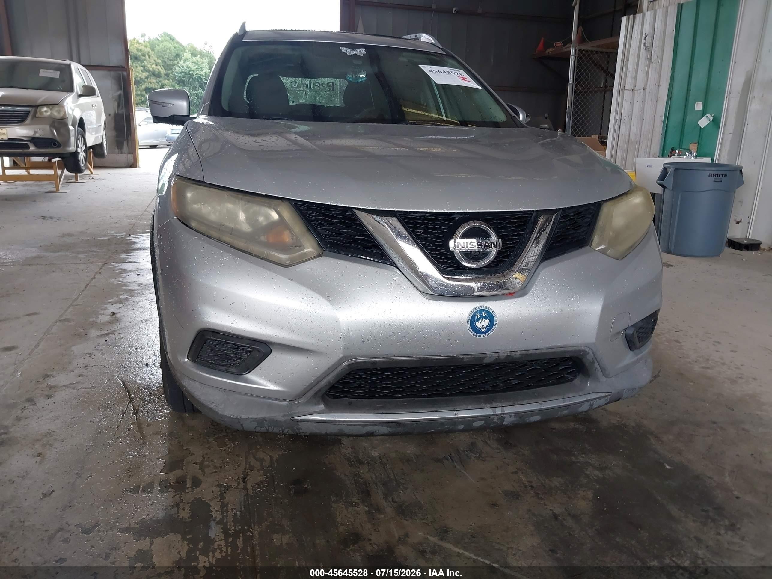 2015 Nissan Rogue Sv Silver vin: 5N1AT2MV7FC876273