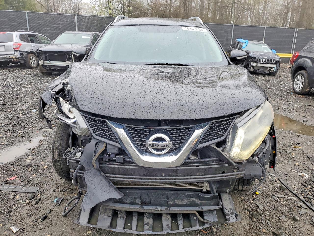 2015 Nissan Rogue Sl Black vin: 5N1AT2MV7FC879237
