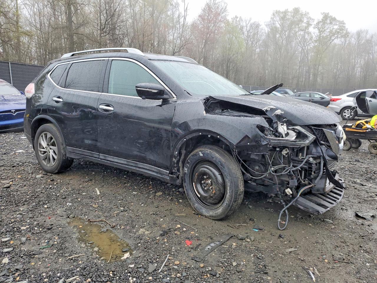 2015 Nissan Rogue Sl Black vin: 5N1AT2MV7FC879237