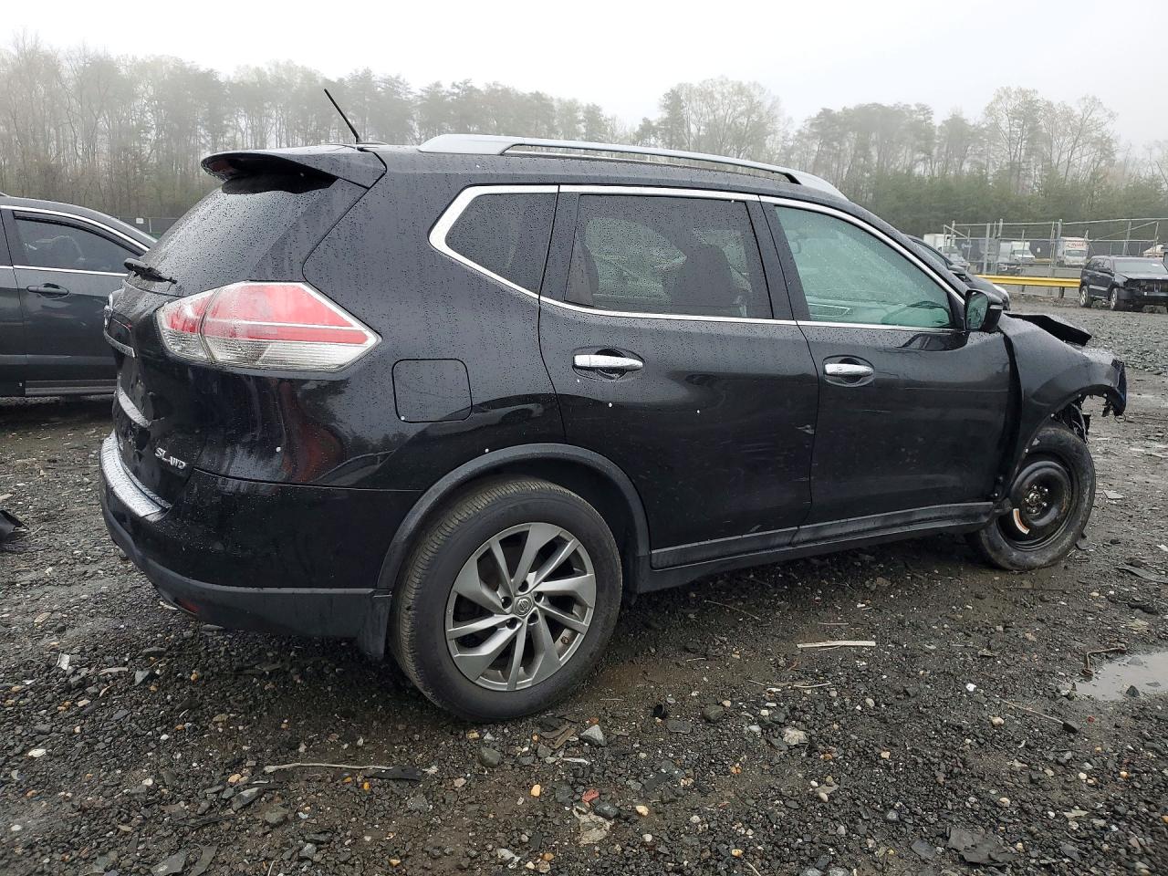 2015 Nissan Rogue Sl Black vin: 5N1AT2MV7FC879237