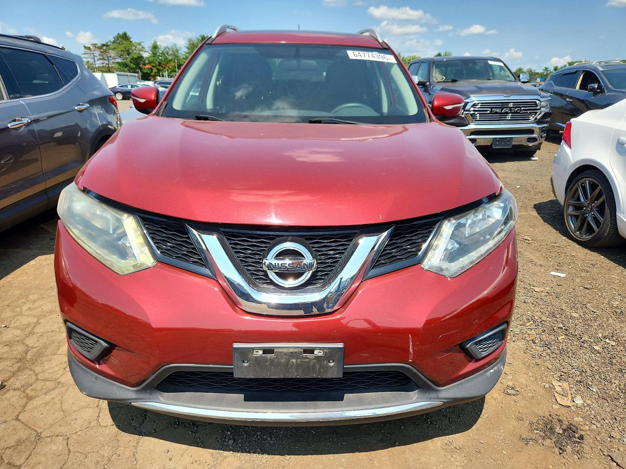 2015 Nissan Rogue Sv Красный vin: 5N1AT2MV7FC893199