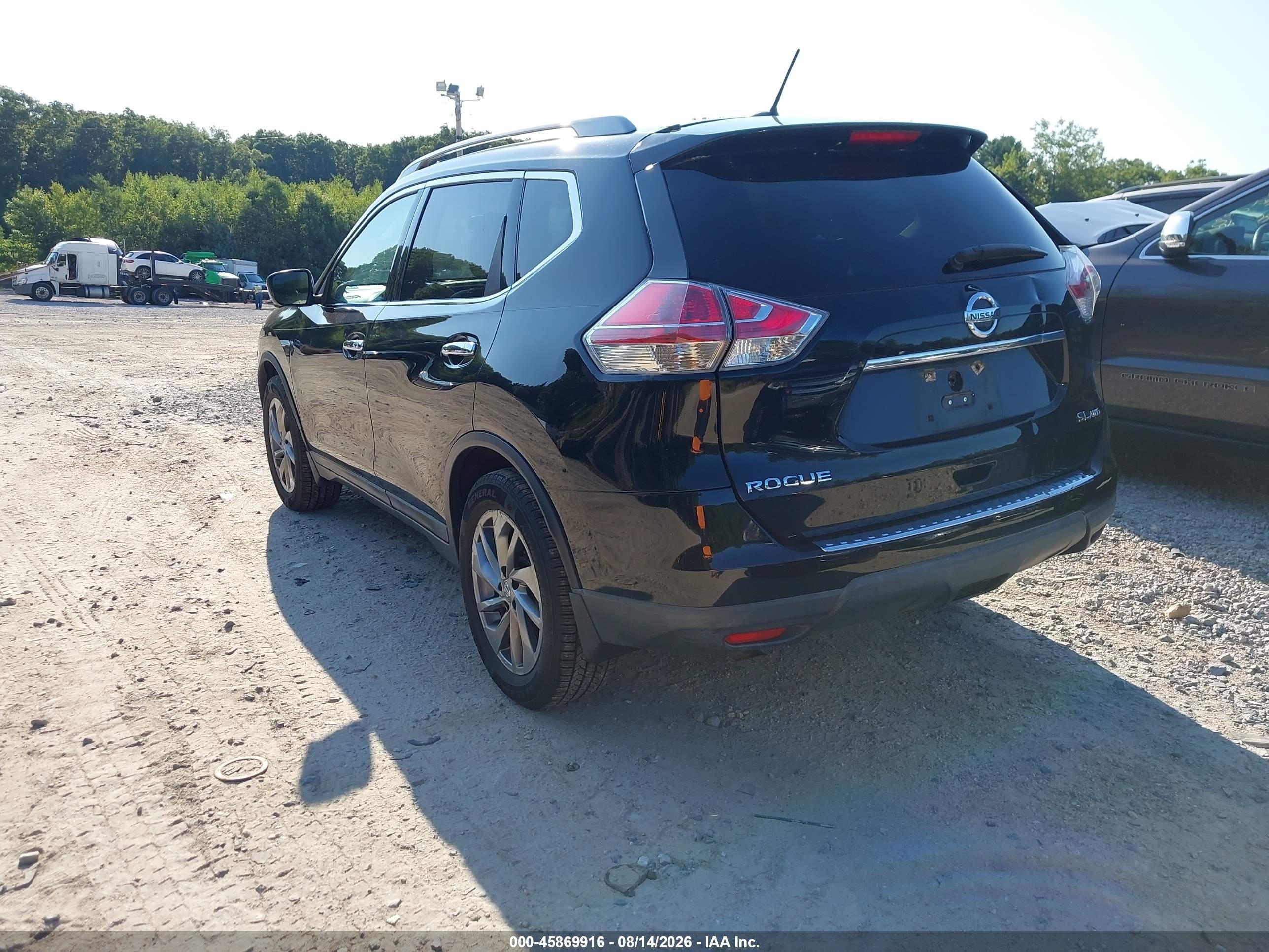 2015 Nissan Rogue Sl Black vin: 5N1AT2MV7FC907148