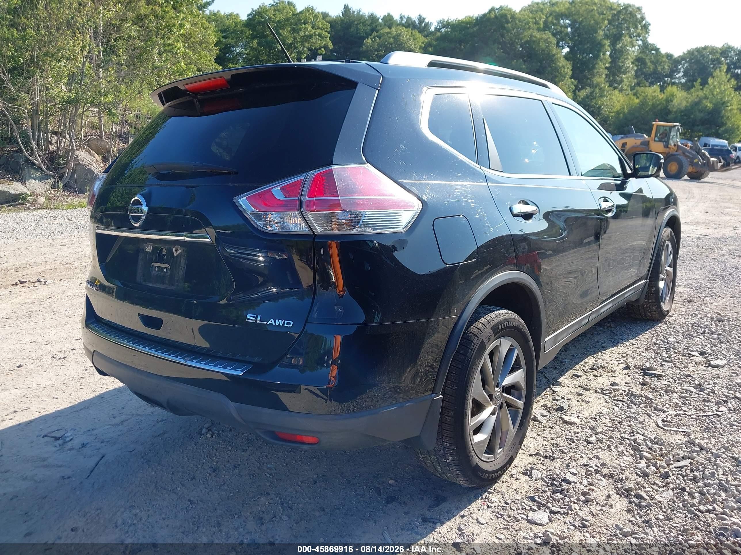 2015 Nissan Rogue Sl Black vin: 5N1AT2MV7FC907148