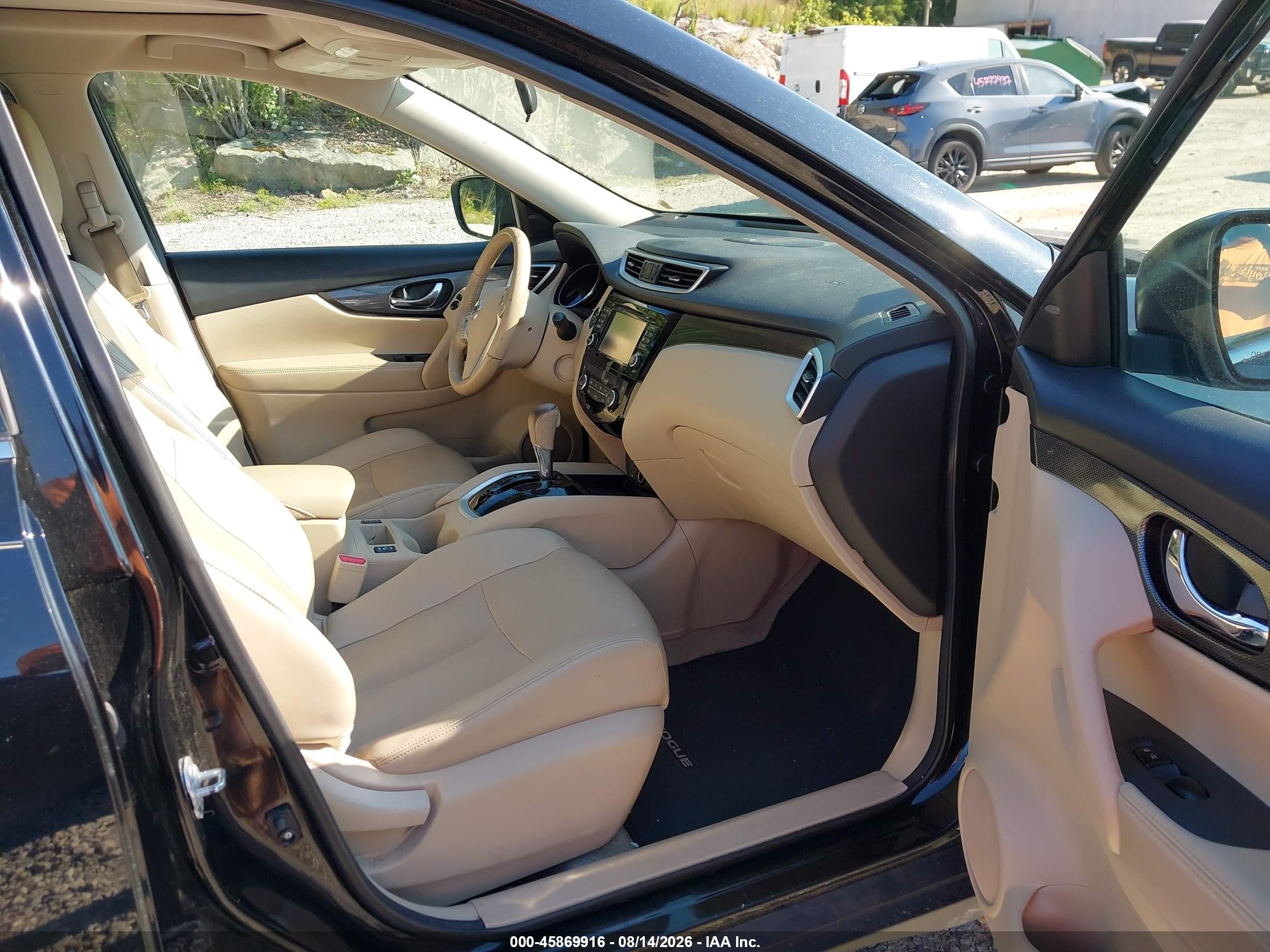 2015 Nissan Rogue Sl Black vin: 5N1AT2MV7FC907148