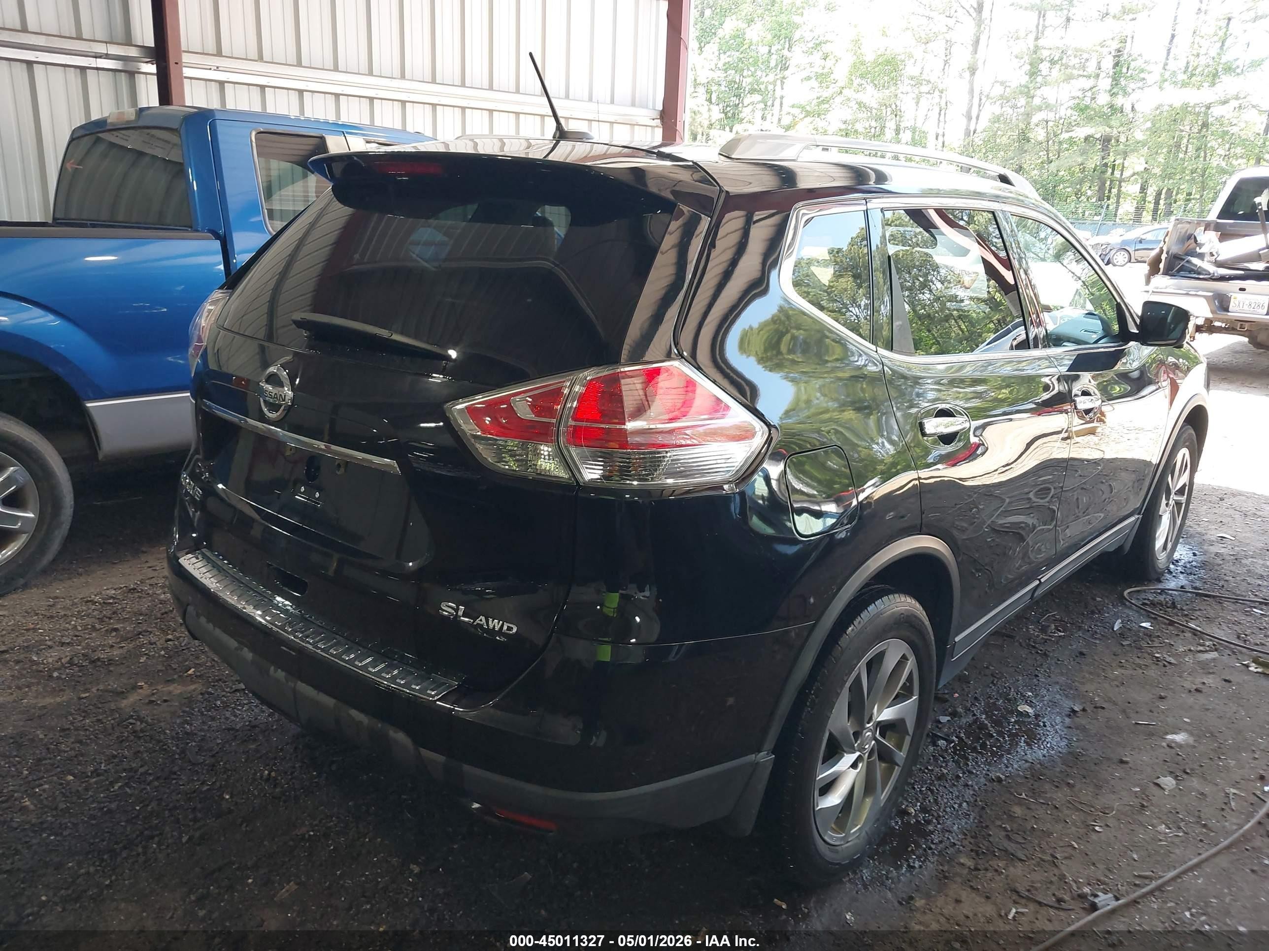 2015 Nissan Rogue Sl Черный vin: 5N1AT2MV7FC908252