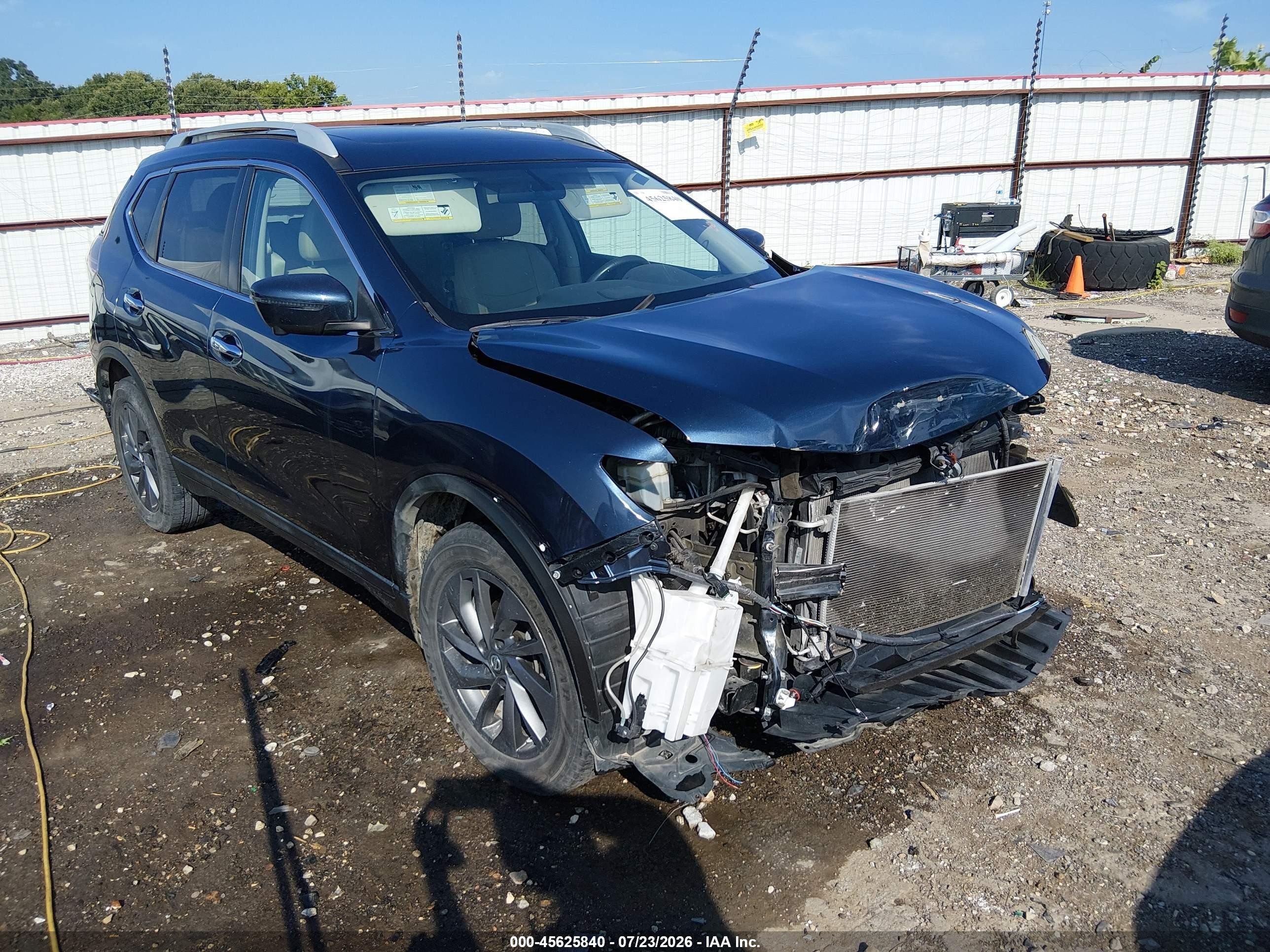2016 Nissan Rogue Sl Blue vin: 5N1AT2MV7GC774067