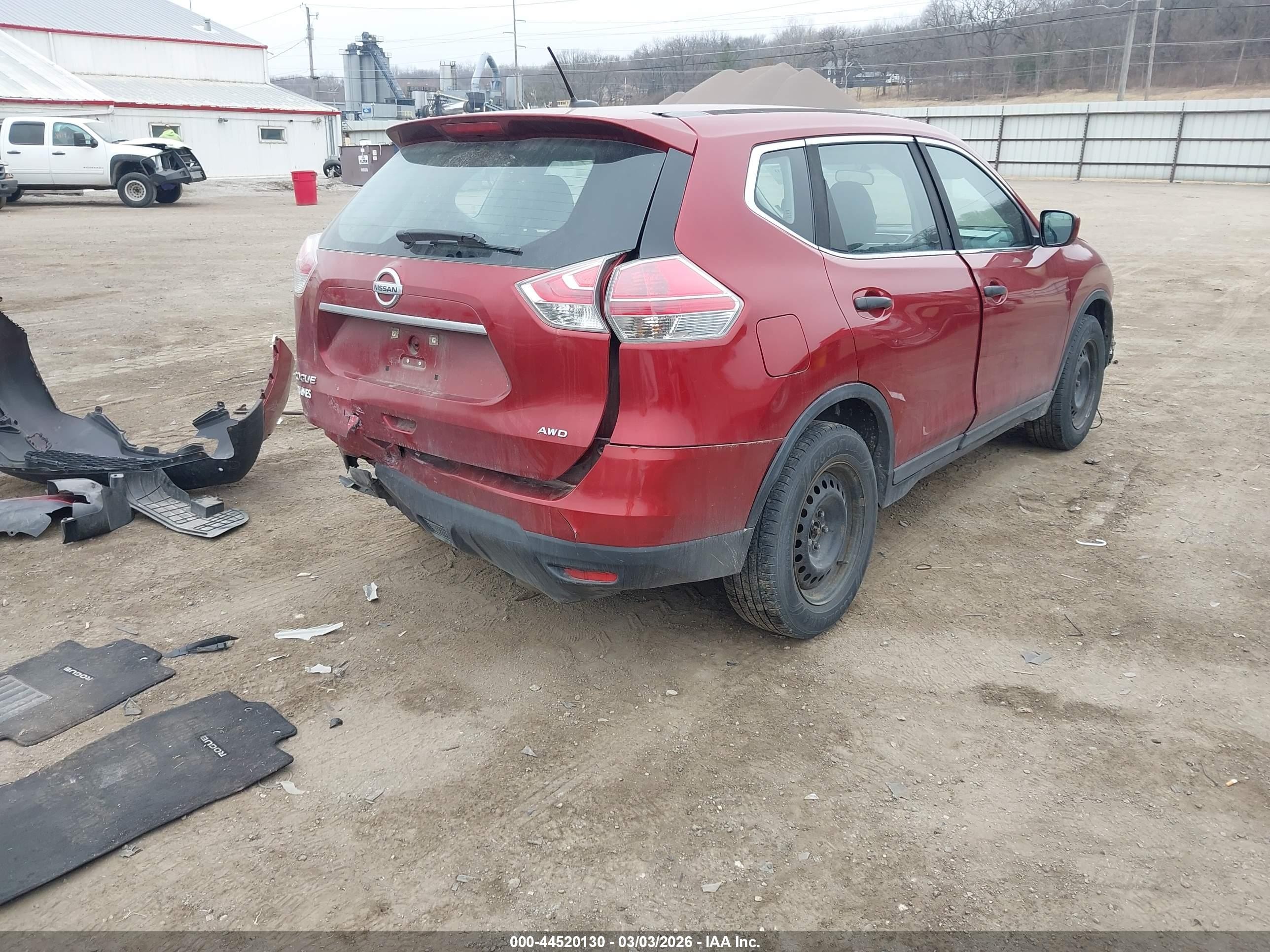 2016 Nissan Rogue S/sl/sv Red vin: 5N1AT2MV7GC811831