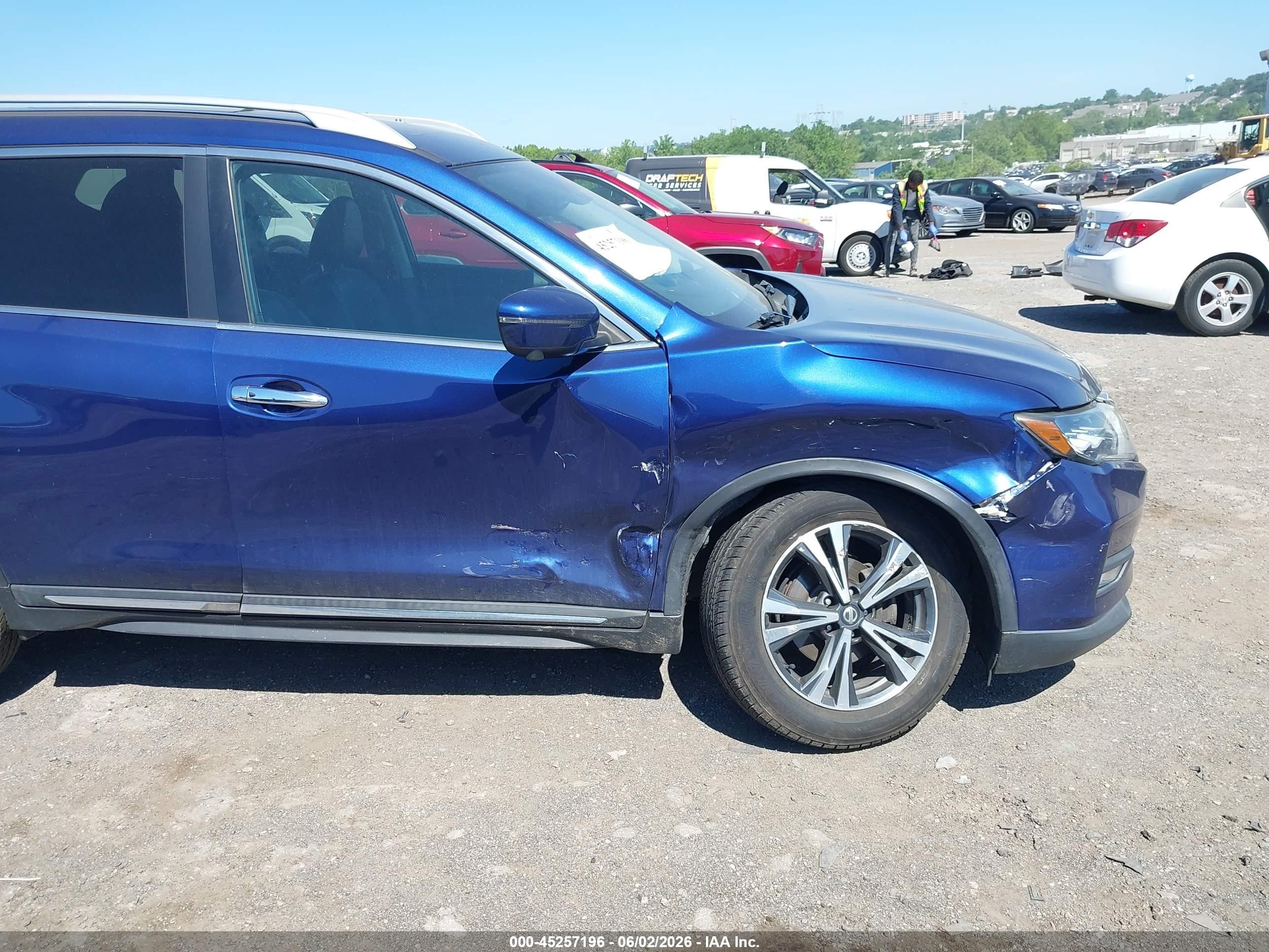 2017 Nissan Rogue Sl Blue vin: 5N1AT2MV7HC749509