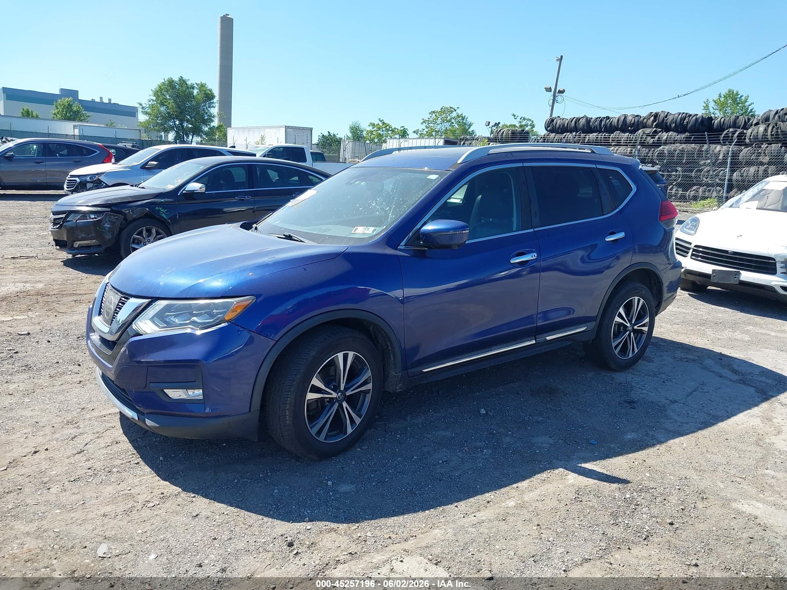 2017 Nissan Rogue Sl Blue vin: 5N1AT2MV7HC749509
