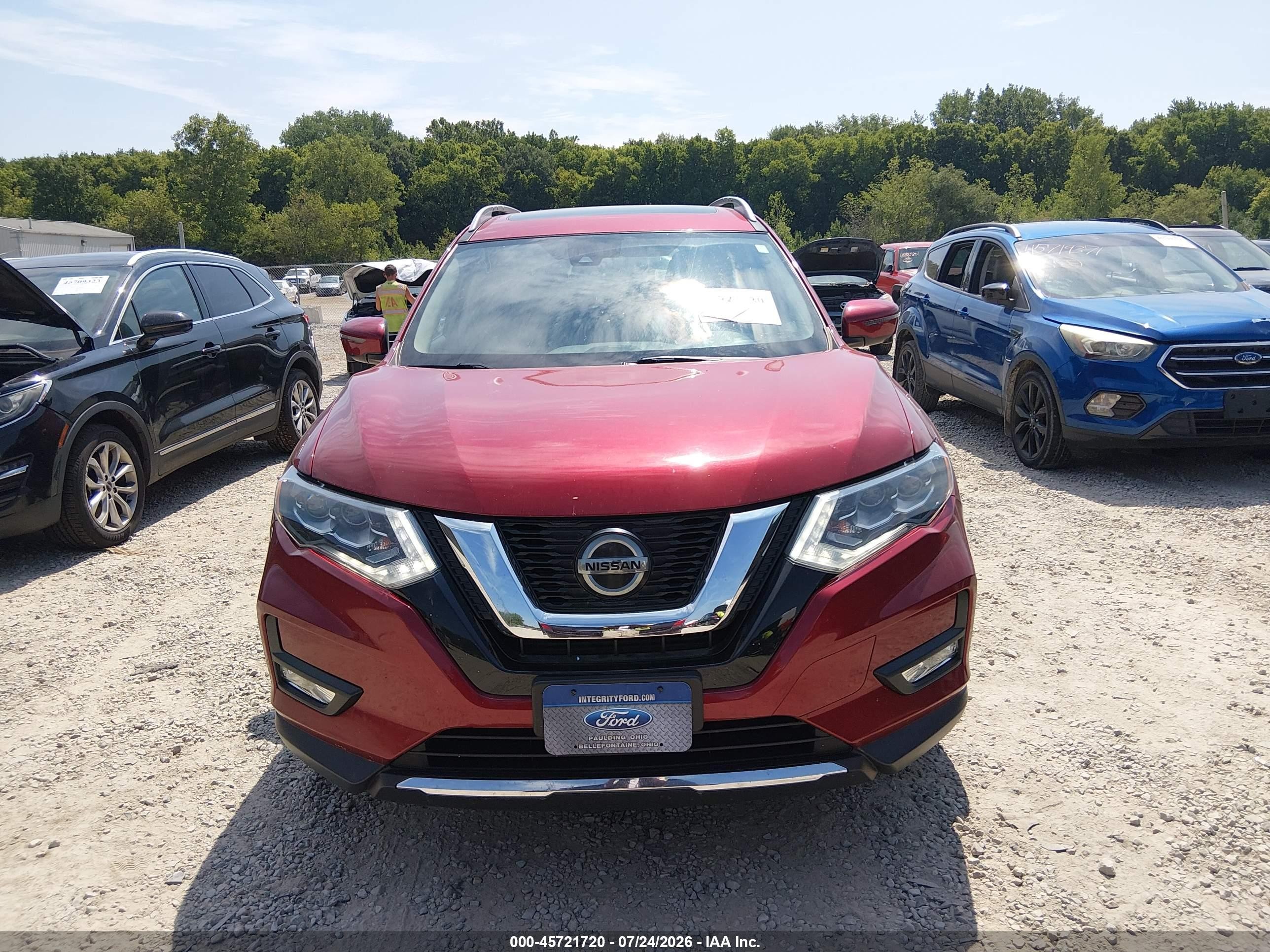 2018 Nissan Rogue Sl Red vin: 5N1AT2MV7JC768437