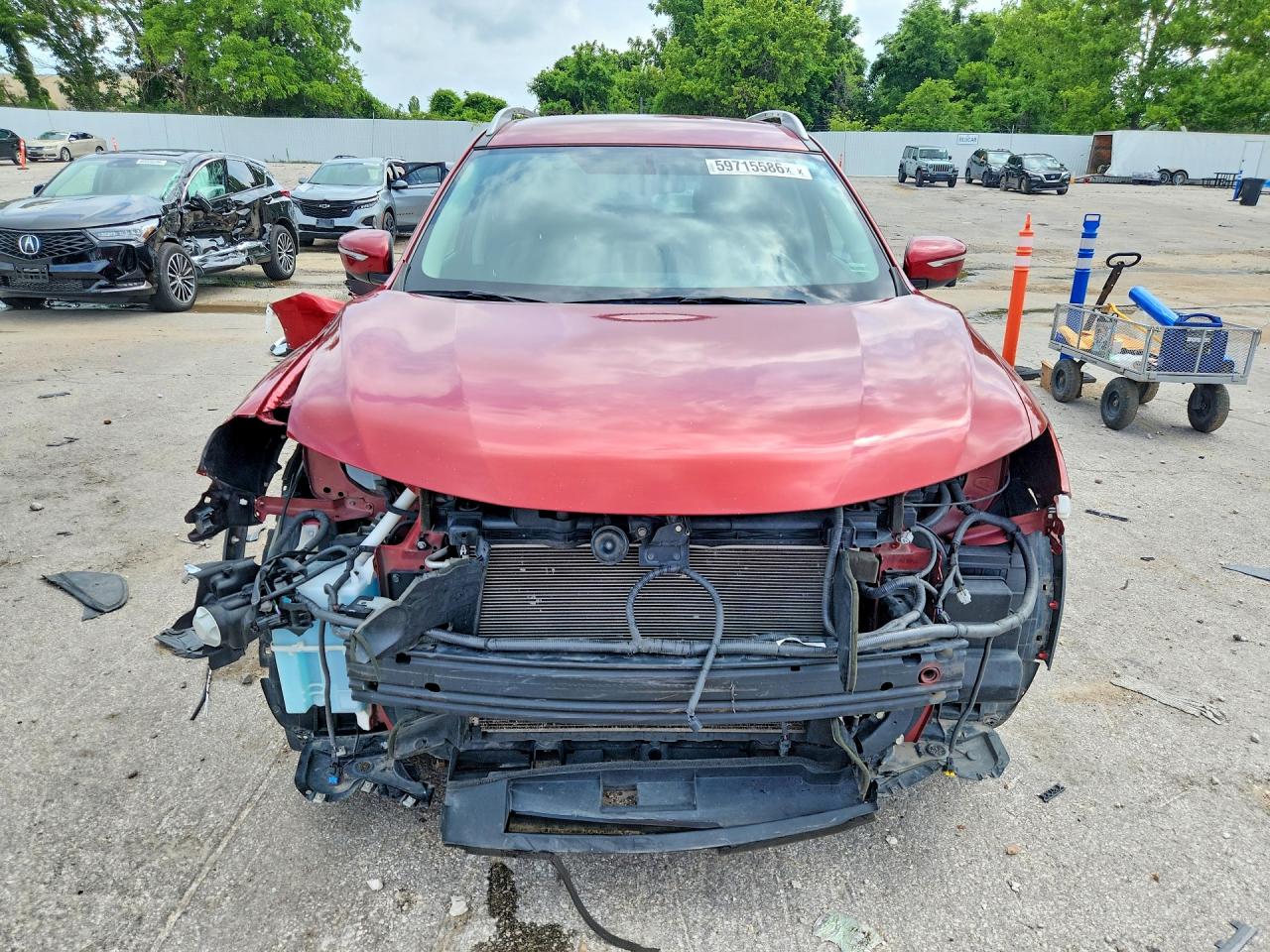 2014 Nissan Rogue Sl Красный vin: 5N1AT2MV8EC754987