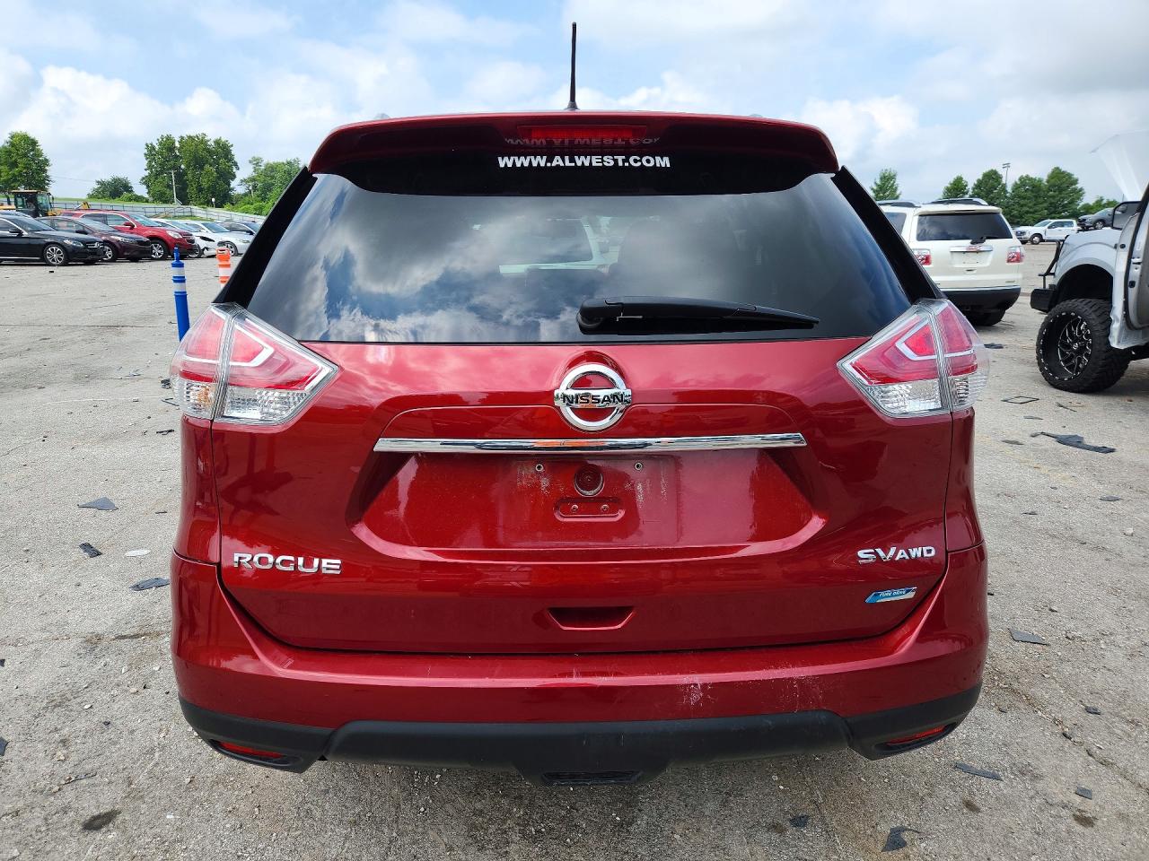 2014 Nissan Rogue Sl Красный vin: 5N1AT2MV8EC754987