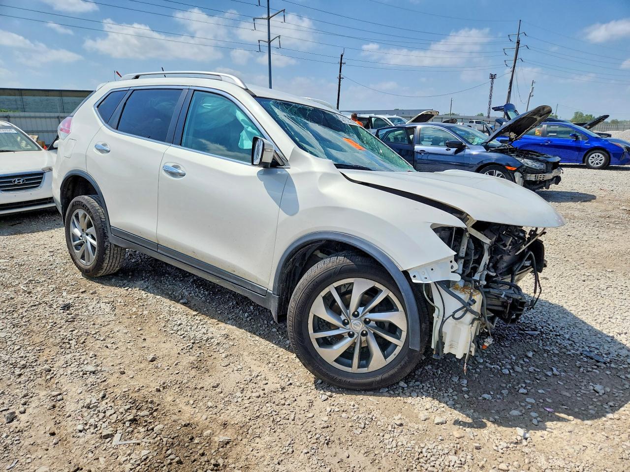 2014 Nissan Rogue Sl White vin: 5N1AT2MV8EC758957