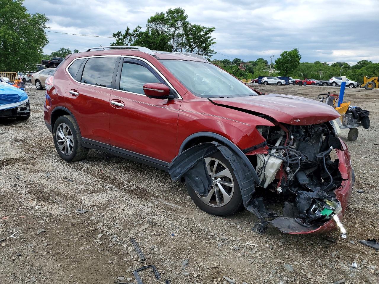 2014 Nissan Rogue Sl Красный vin: 5N1AT2MV8EC762734