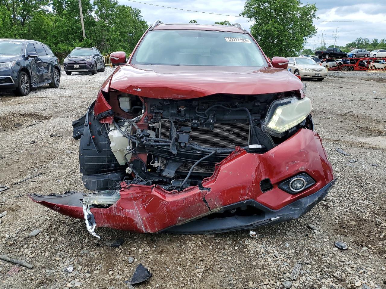 2014 Nissan Rogue Sl Красный vin: 5N1AT2MV8EC762734