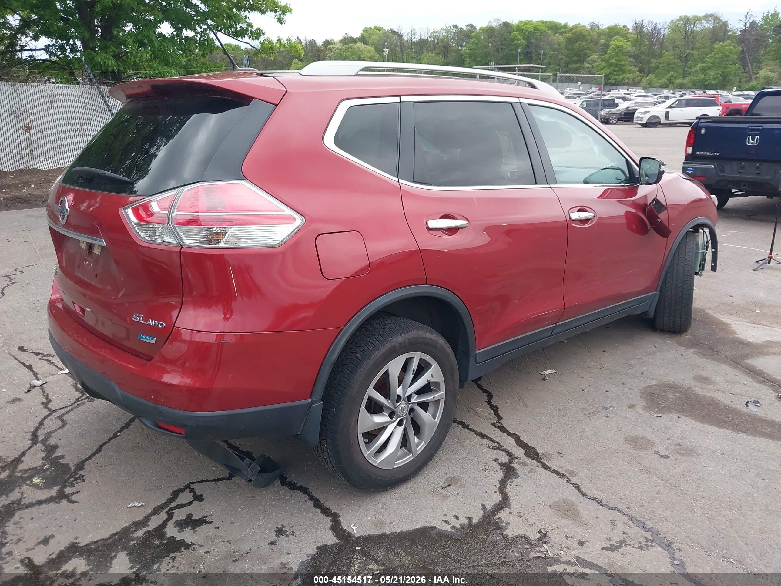 2014 Nissan Rogue Sl Красный vin: 5N1AT2MV8EC783065
