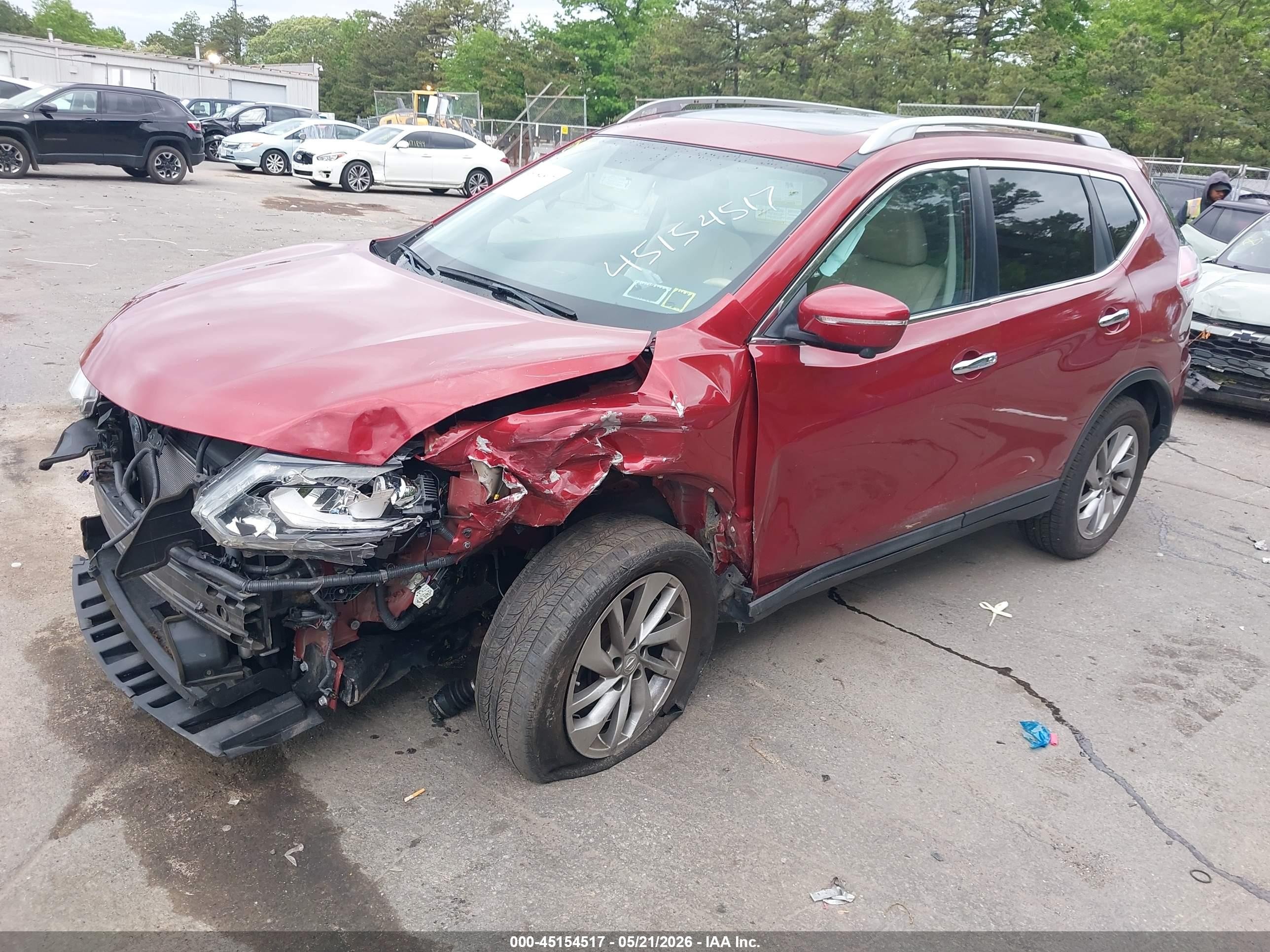 2014 Nissan Rogue Sl Красный vin: 5N1AT2MV8EC783065