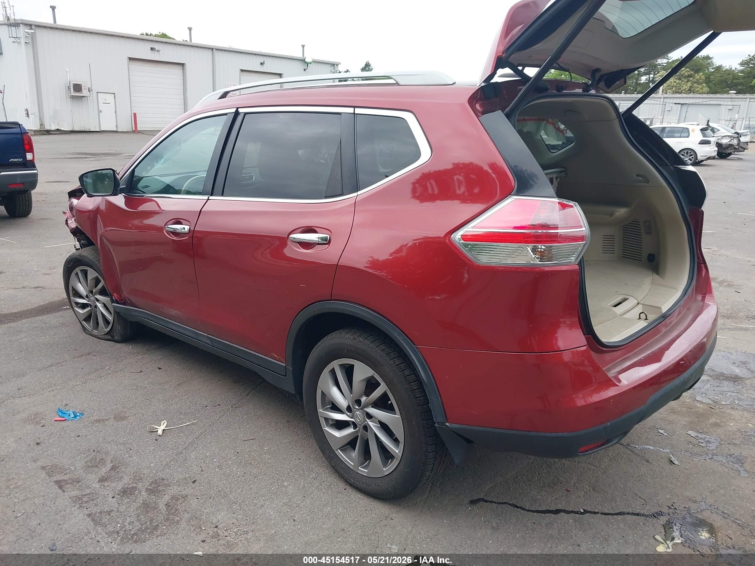 2014 Nissan Rogue Sl Красный vin: 5N1AT2MV8EC783065