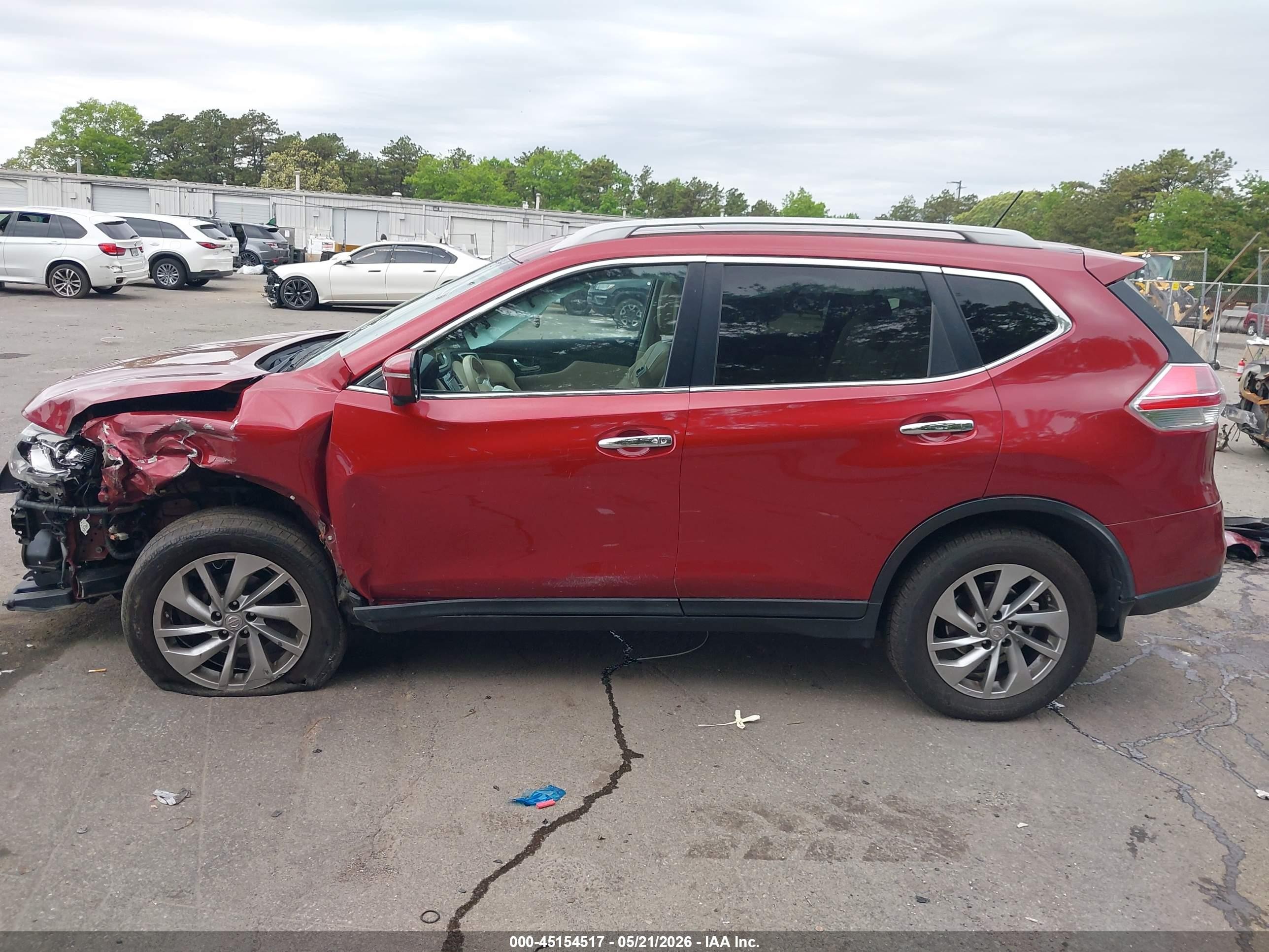 2014 Nissan Rogue Sl Красный vin: 5N1AT2MV8EC783065