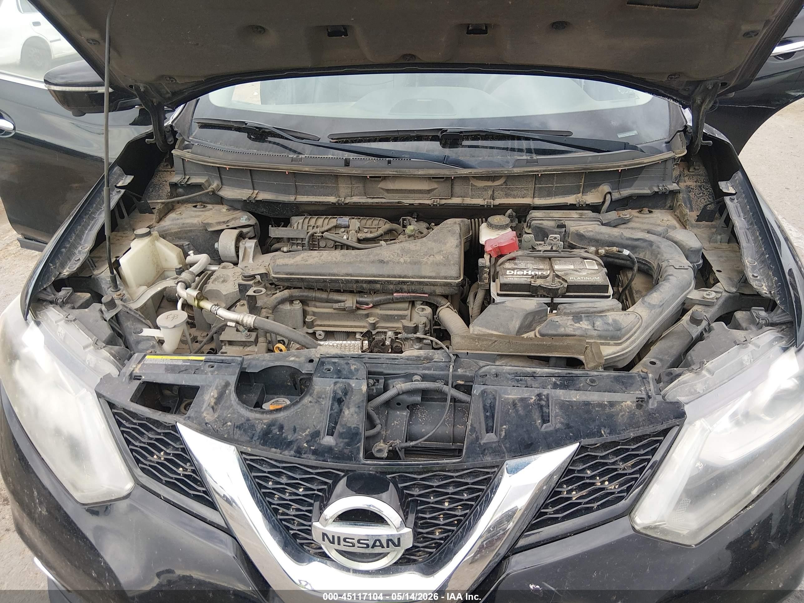 2014 Nissan Rogue Sl Black vin: 5N1AT2MV8EC795295