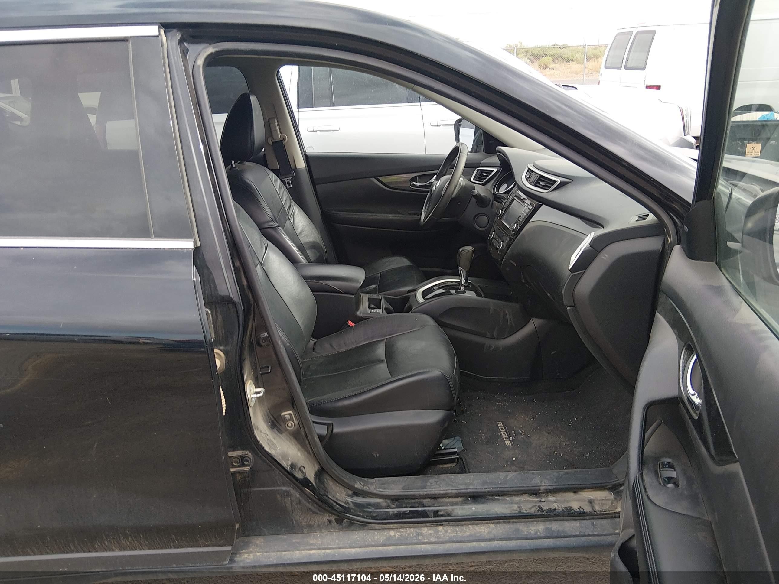 2014 Nissan Rogue Sl Black vin: 5N1AT2MV8EC795295