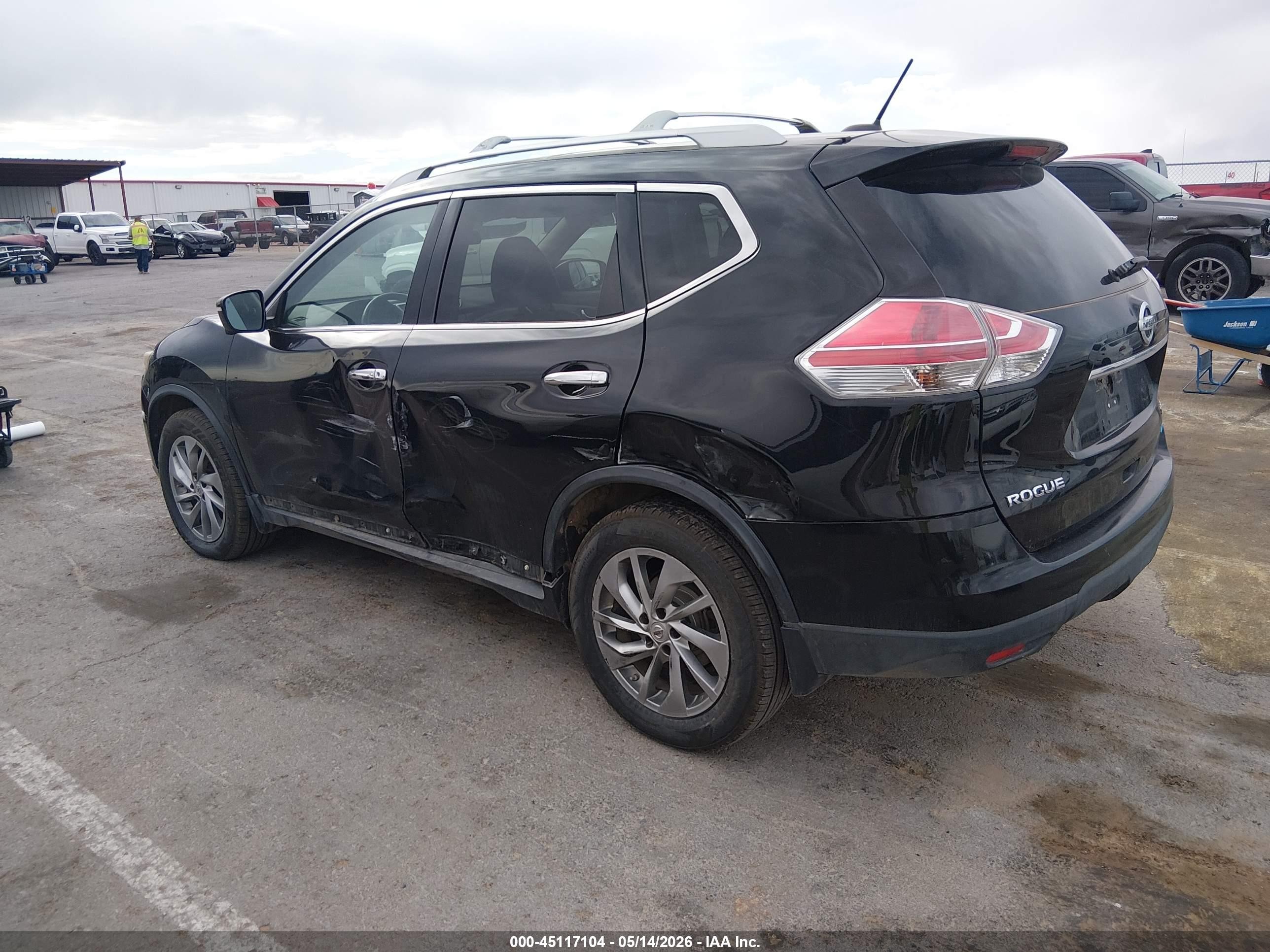 2014 Nissan Rogue Sl Black vin: 5N1AT2MV8EC795295