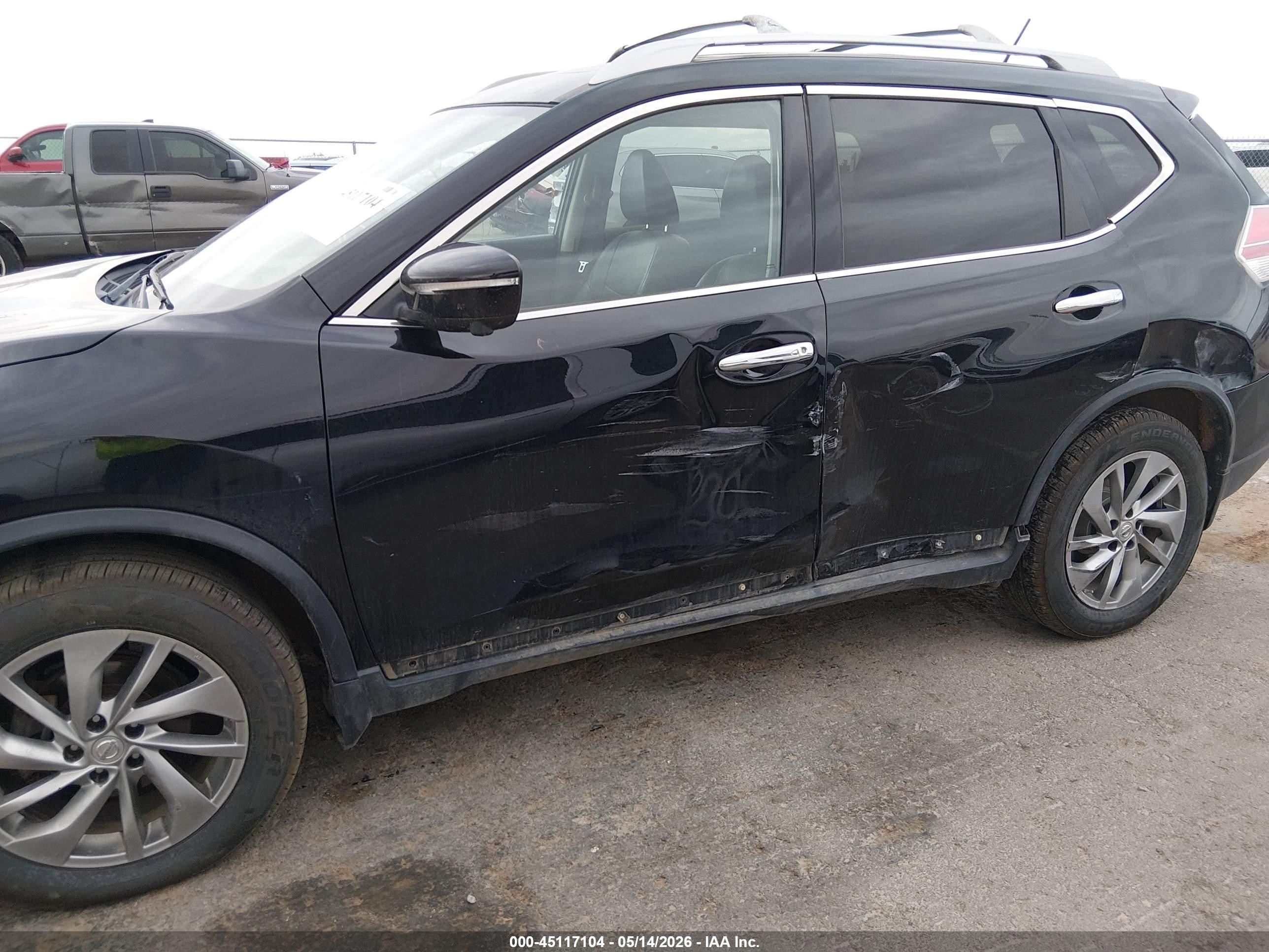 2014 Nissan Rogue Sl Black vin: 5N1AT2MV8EC795295