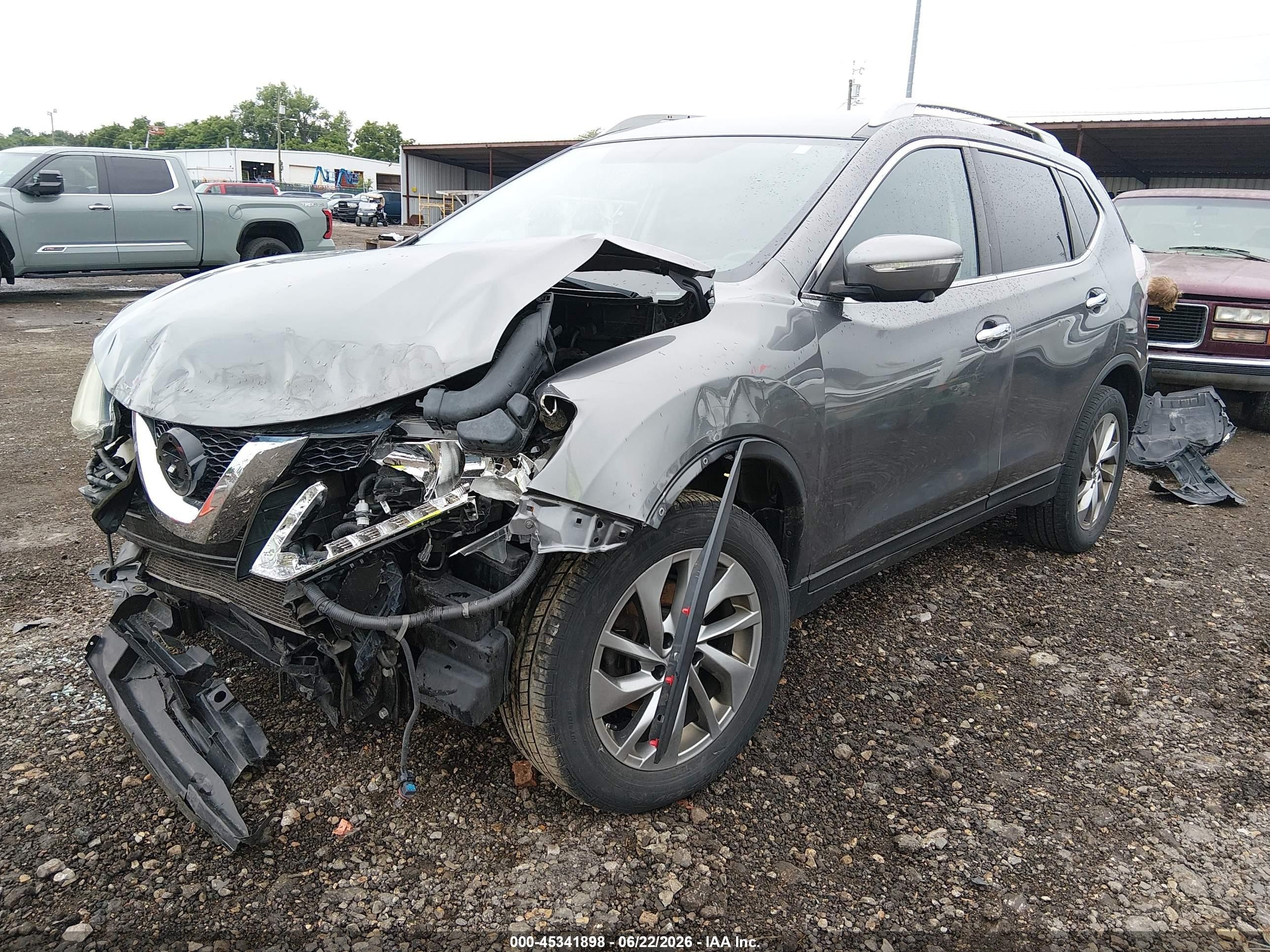 2014 Nissan Rogue Sl Gray vin: 5N1AT2MV8EC797855