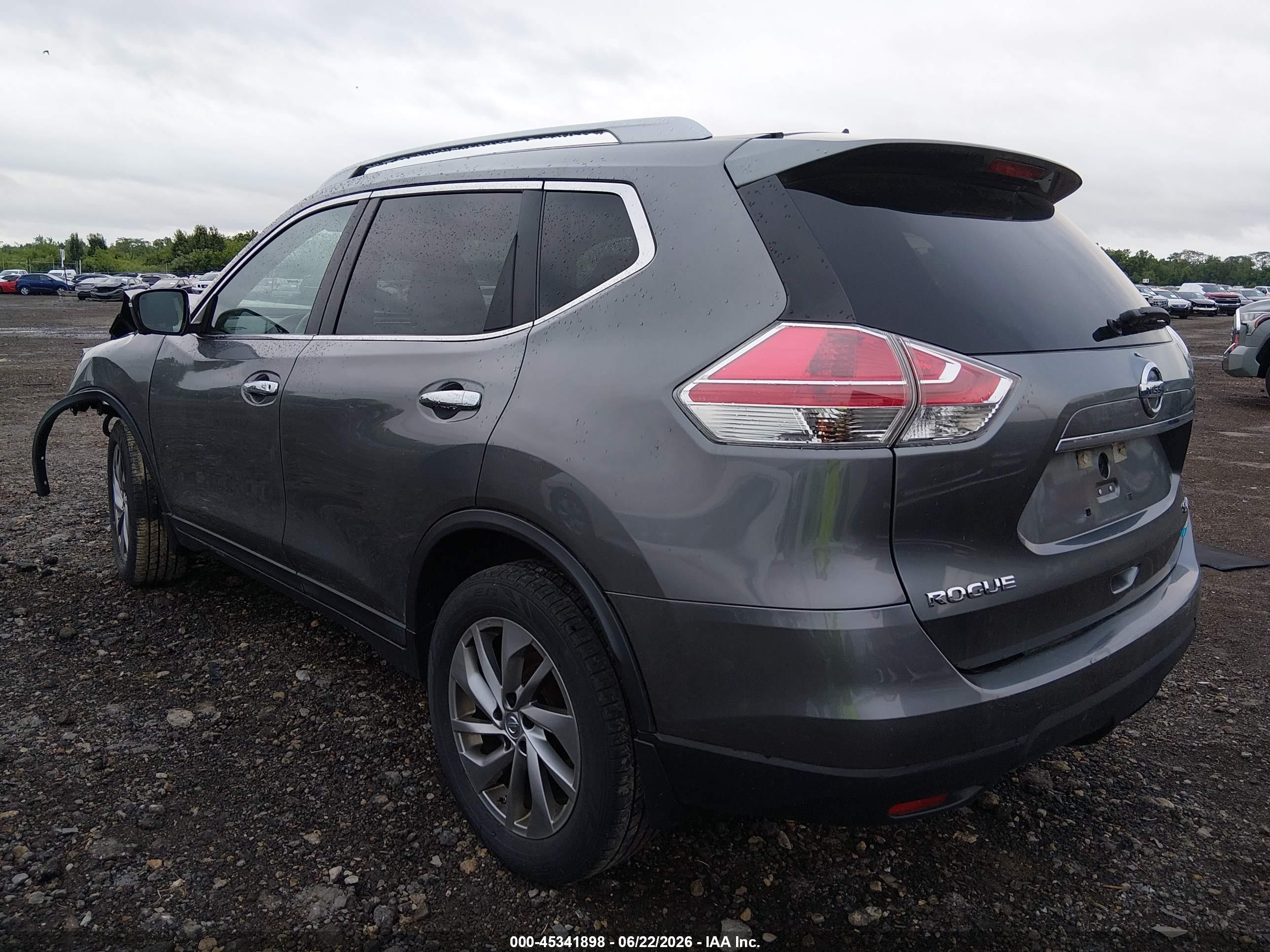 2014 Nissan Rogue Sl Gray vin: 5N1AT2MV8EC797855