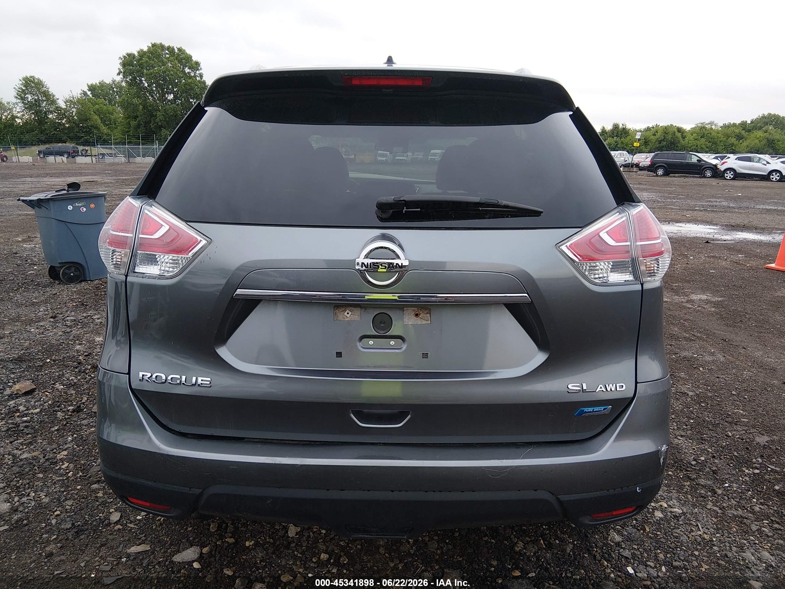 2014 Nissan Rogue Sl Gray vin: 5N1AT2MV8EC797855