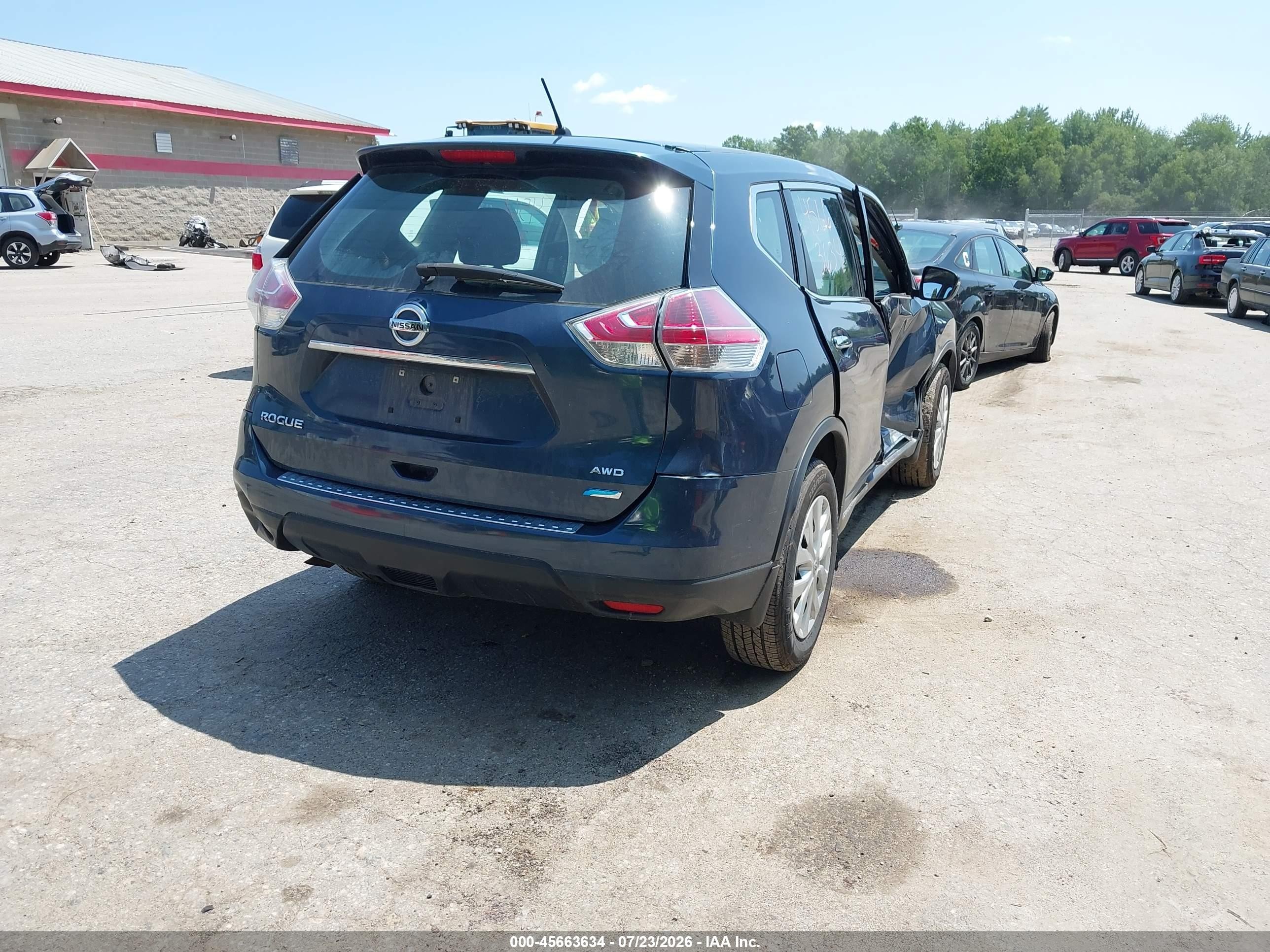 2014 Nissan Rogue S Blue vin: 5N1AT2MV8EC798858