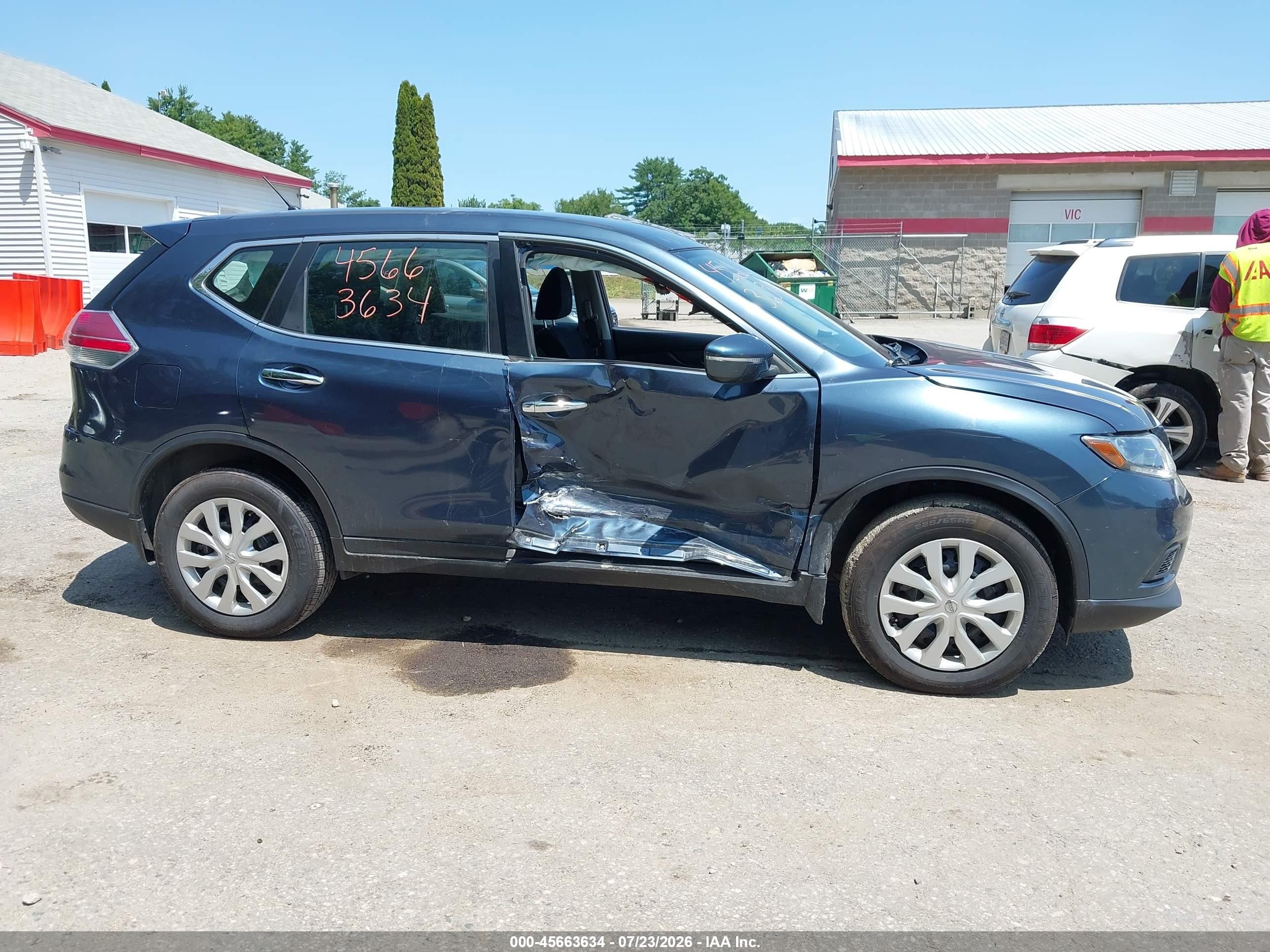 2014 Nissan Rogue S Blue vin: 5N1AT2MV8EC798858