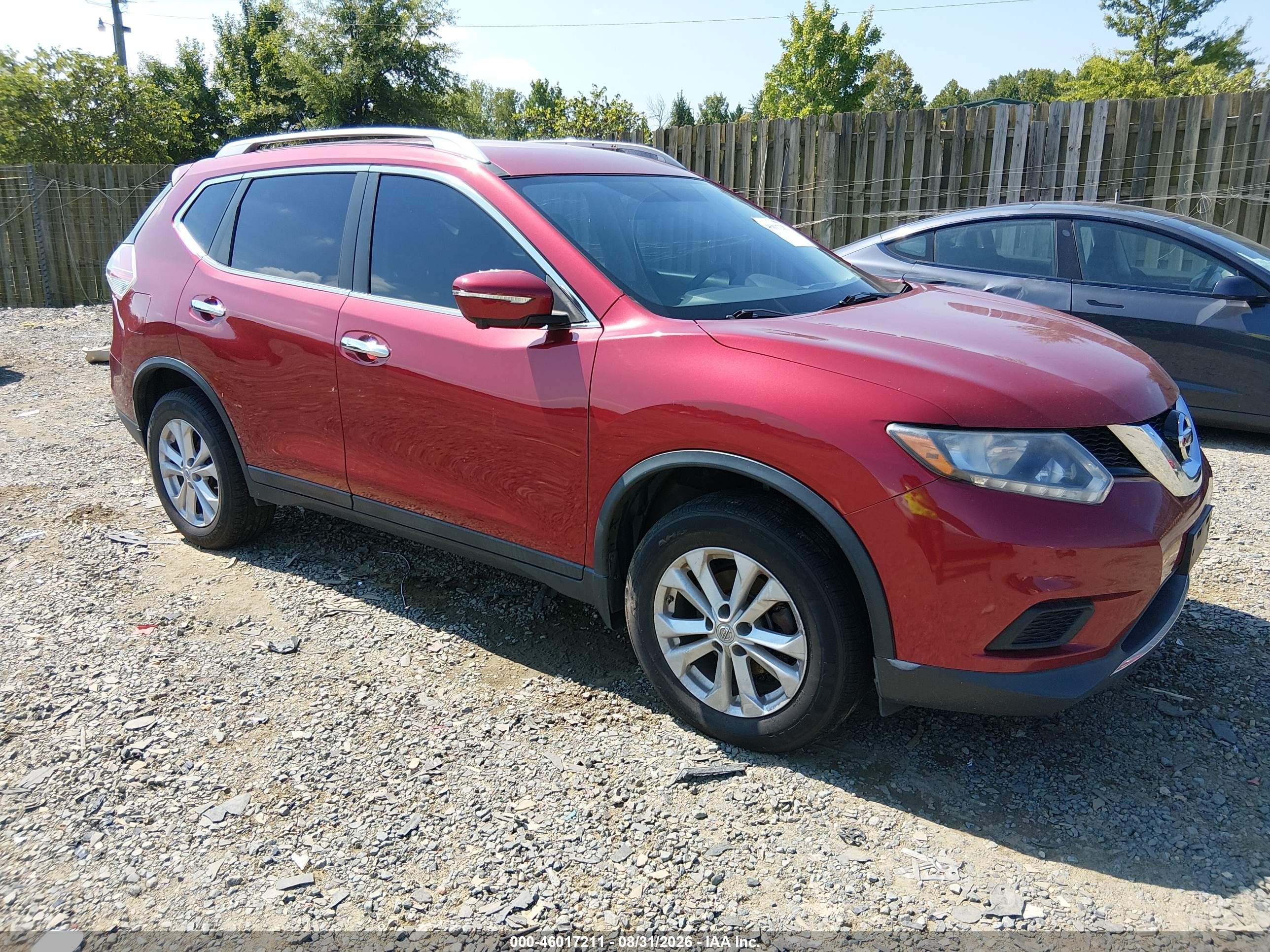 2014 Nissan Rogue Sv Burgundy vin: 5N1AT2MV8EC809471