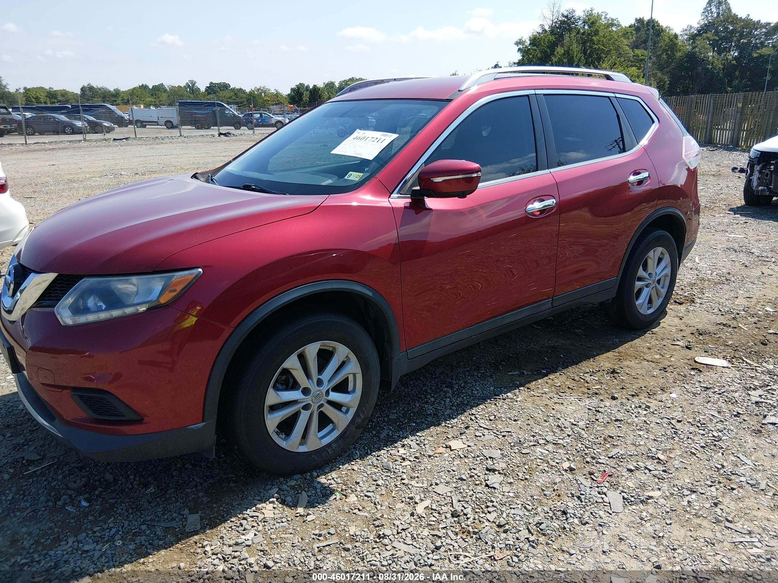 2014 Nissan Rogue Sv Burgundy vin: 5N1AT2MV8EC809471