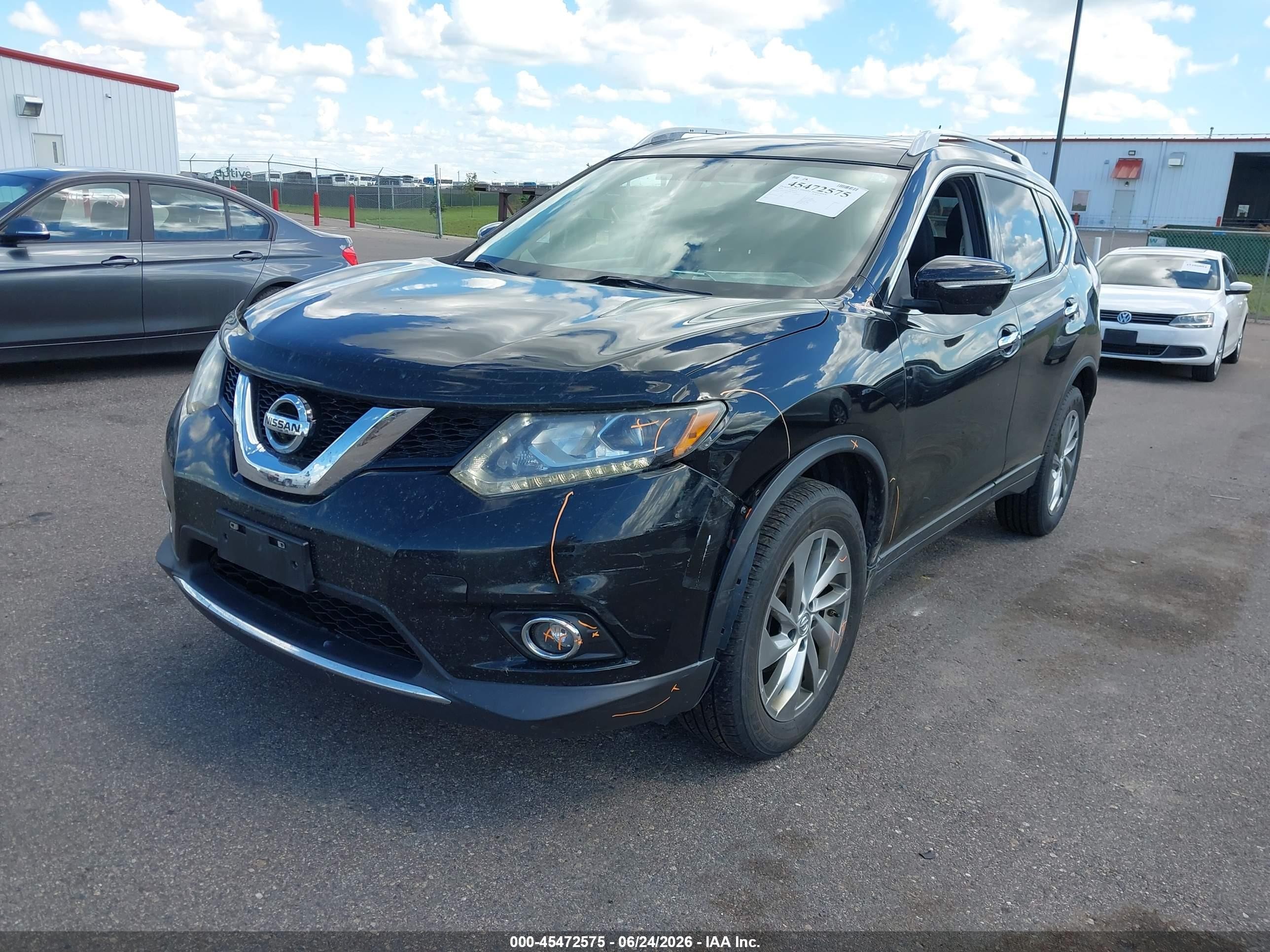 2014 Nissan Rogue Sl Black vin: 5N1AT2MV8EC810605